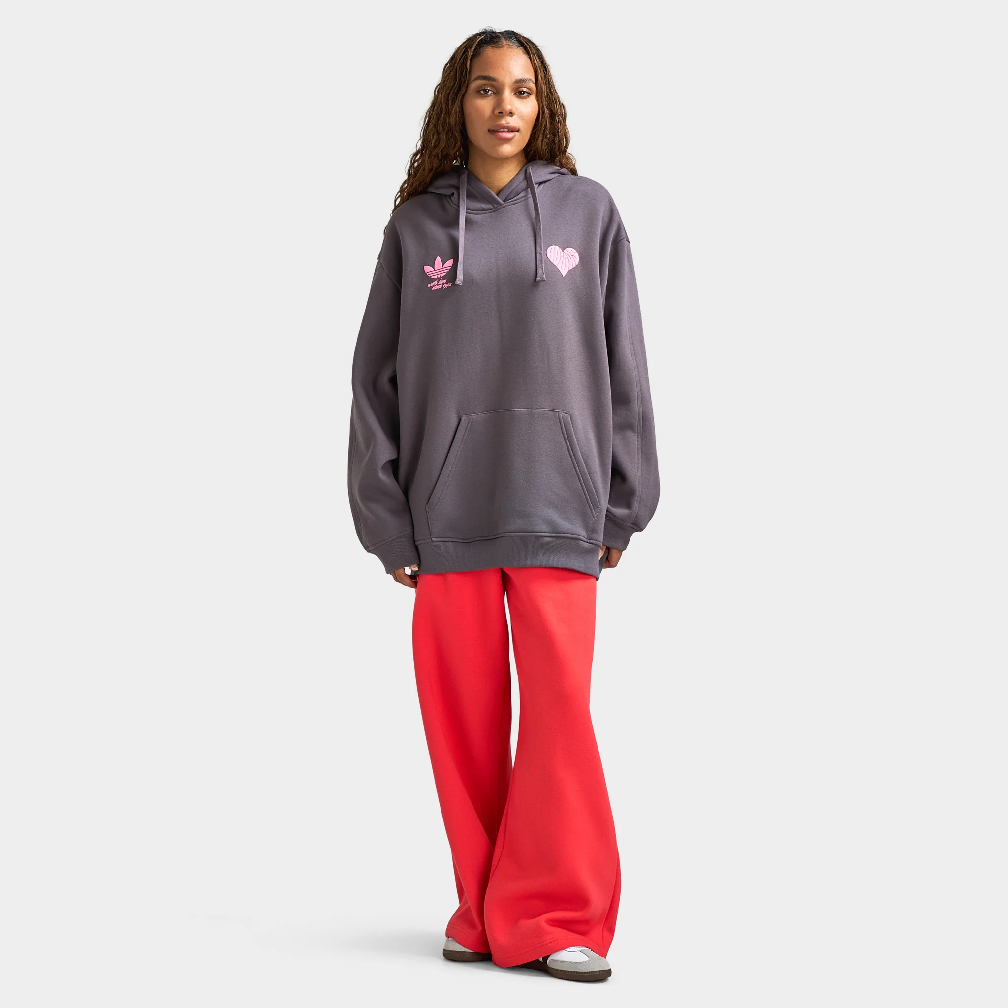 adidas Women's Bubble Heart Hoodie / Grey Fife - Image 6