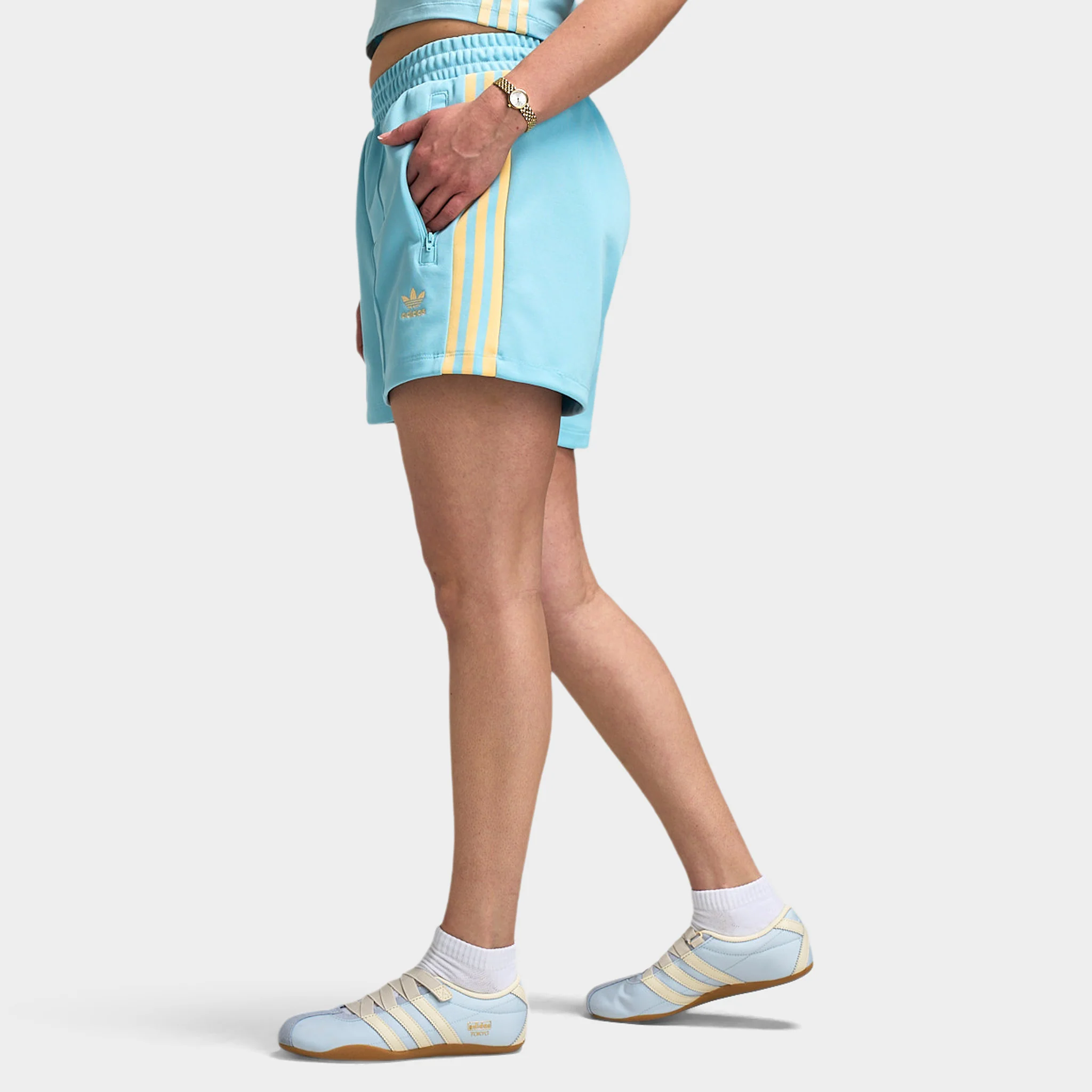 adidas Women's Classic L Short  Icey Blue / Orange Tint - Image 2