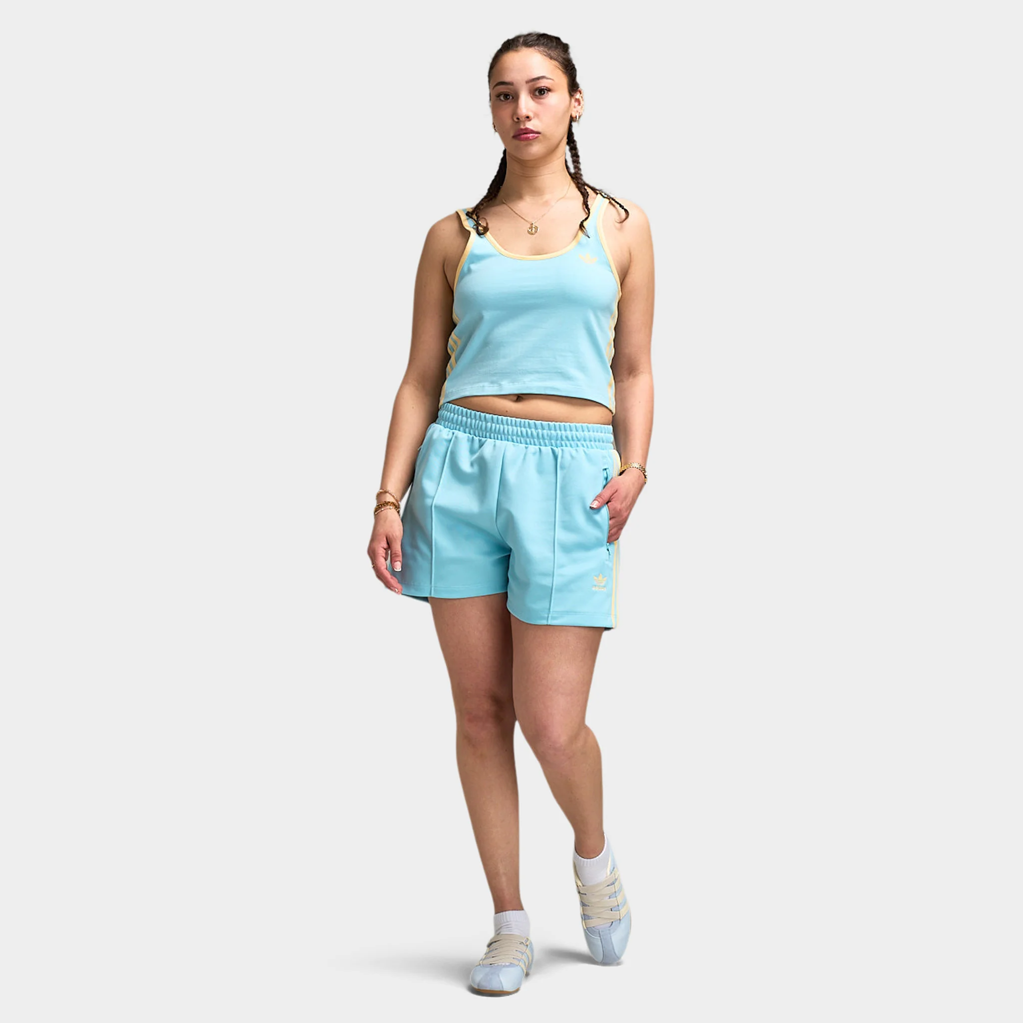 adidas Women's Classic L Short  Icey Blue / Orange Tint - Image 6