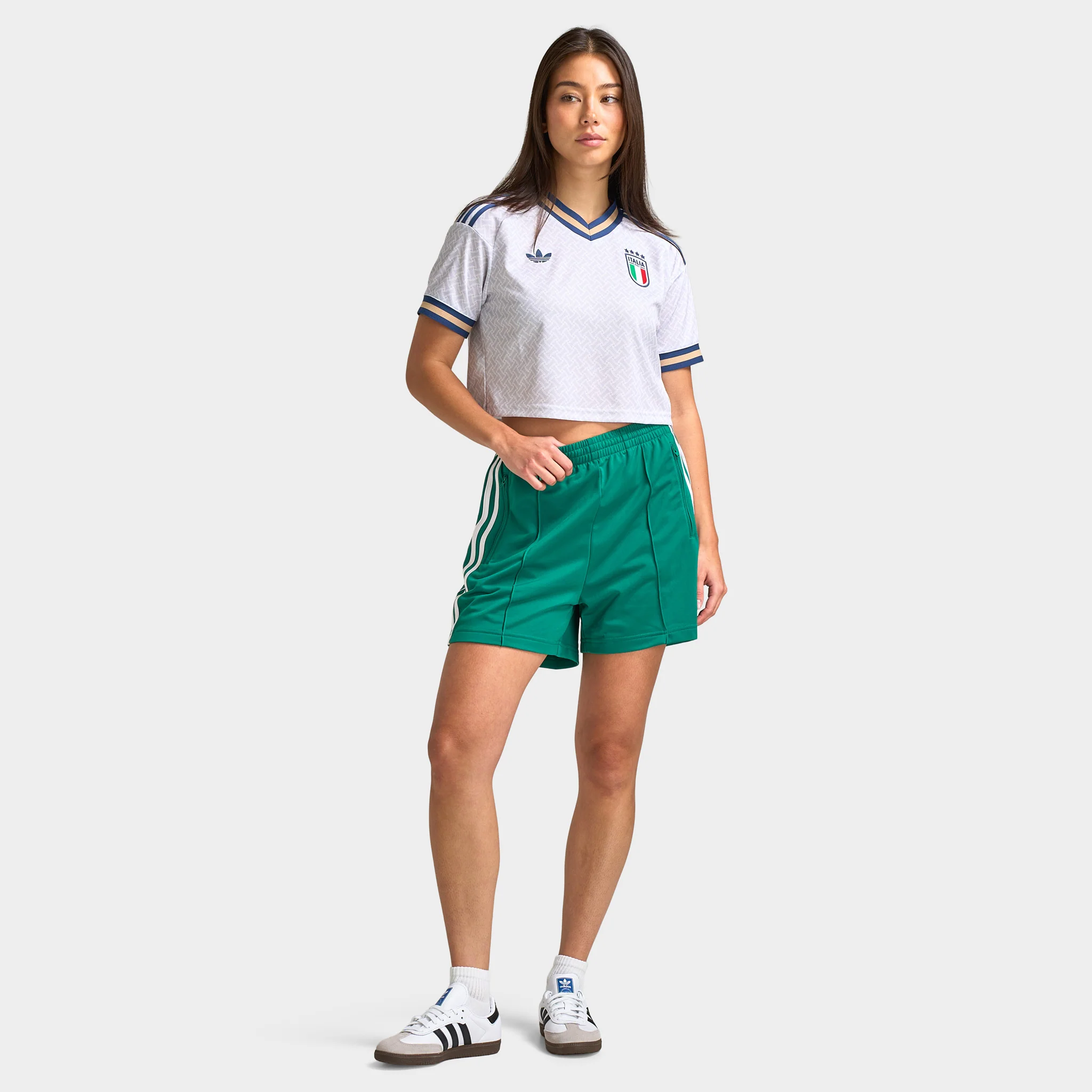adidas Women's Firebird Short / Bold Green / White - Image 6
