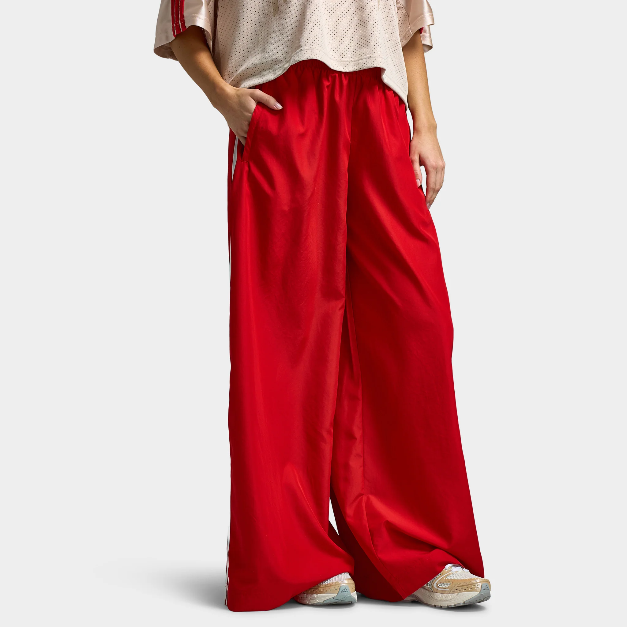 adidas Women's Firebird Adilenium Track Pants Better Scarlet / White - Image 5