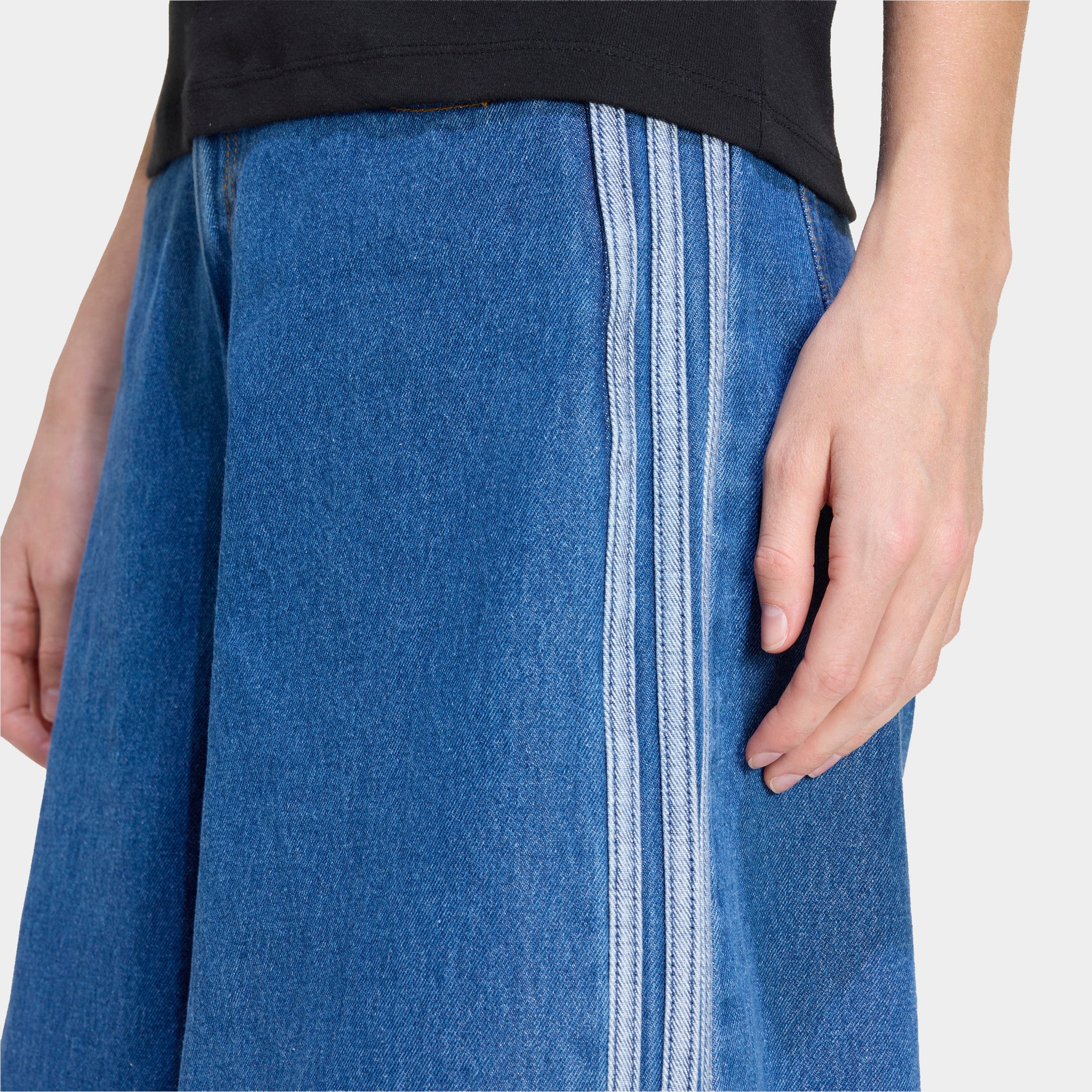 adidas Women's Firebird Denim Jorts / Denim - Image 3