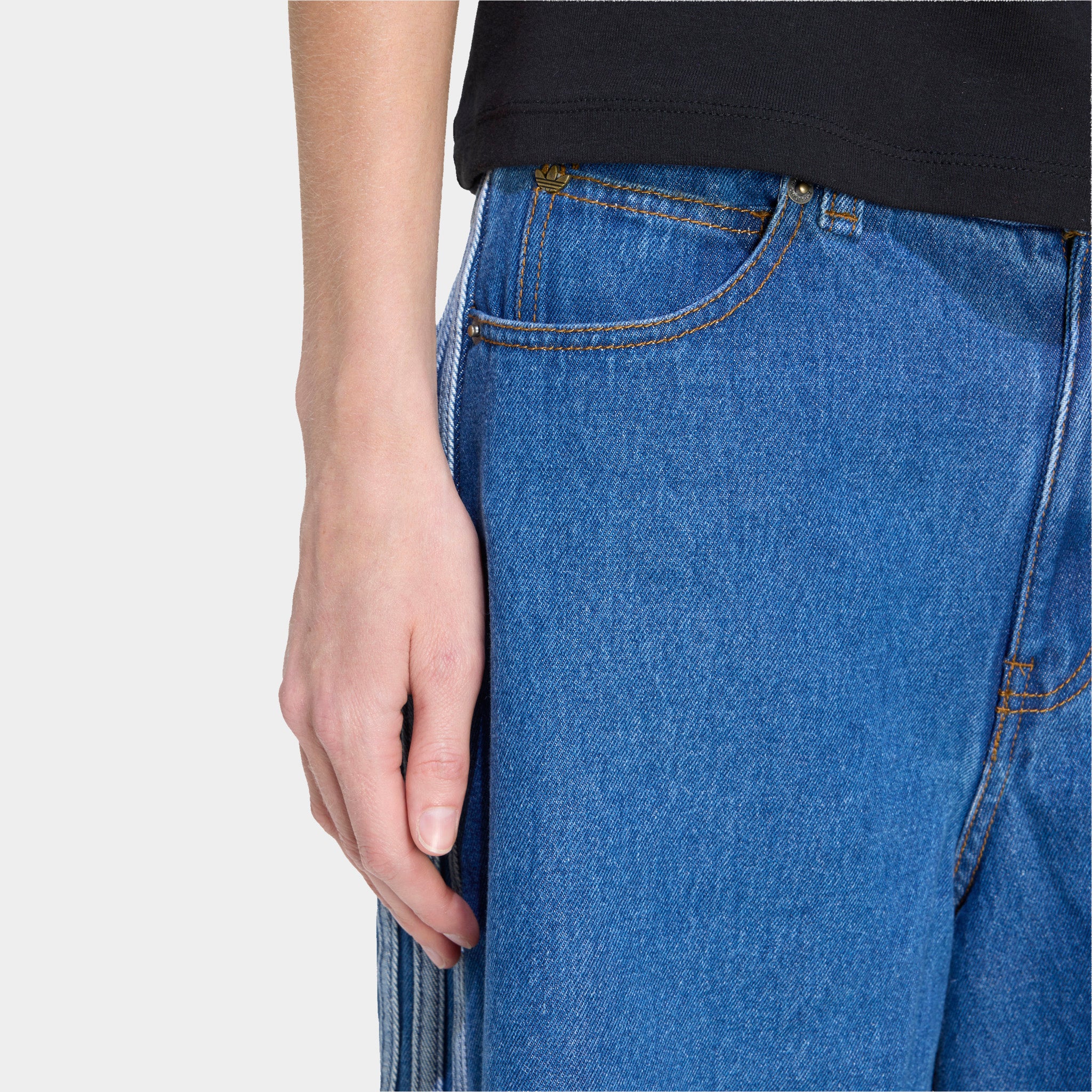 adidas Women's Firebird Denim Jorts / Denim - Image 4