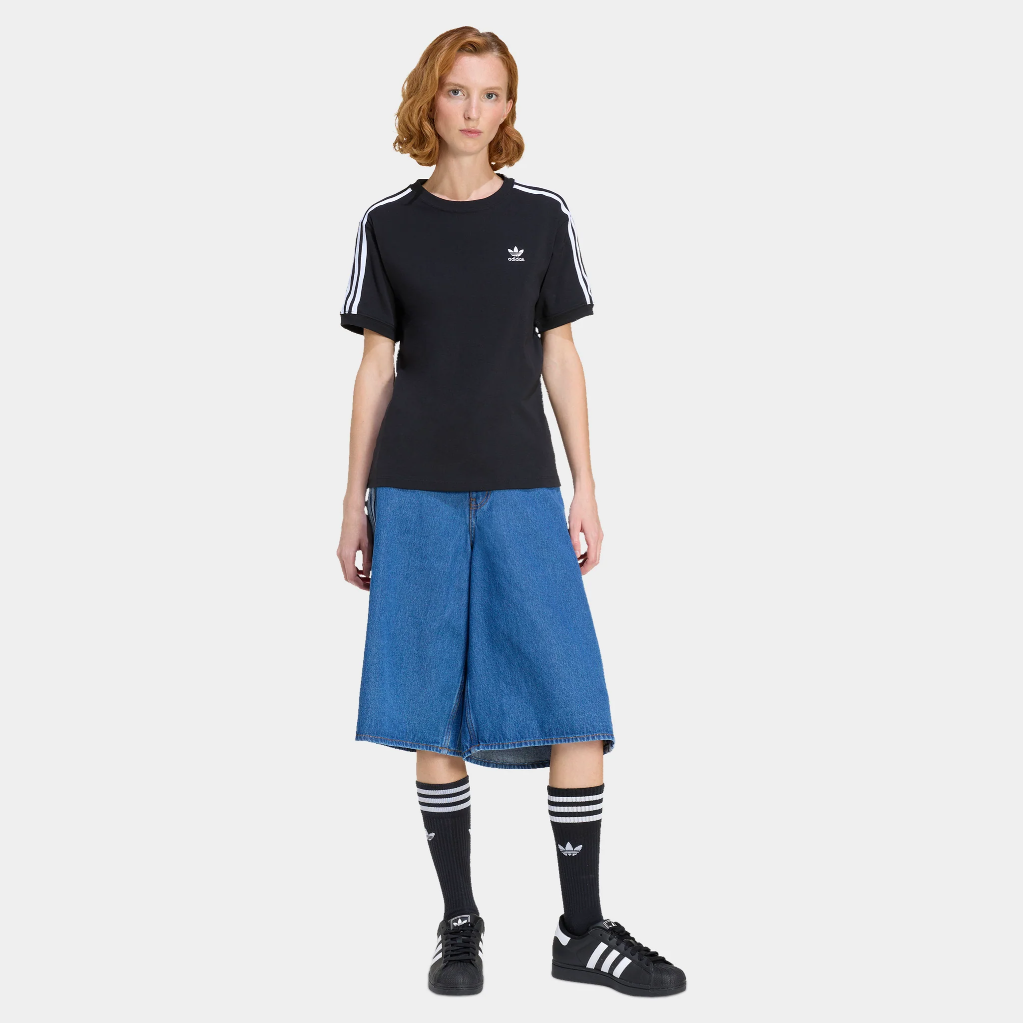 adidas Women's Firebird Denim Jorts / Denim - Image 5