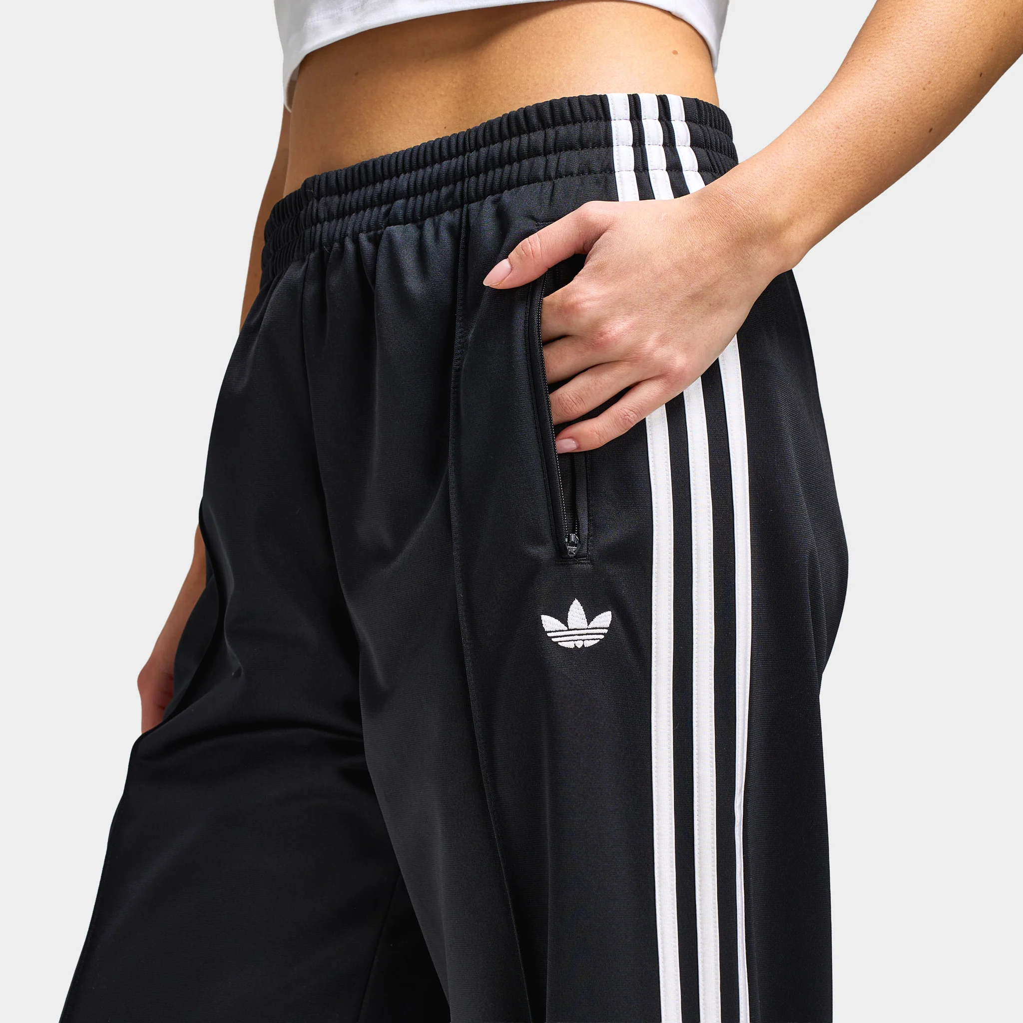 adidas Women's Firebird Loose Track Pants Black / White - Image 3