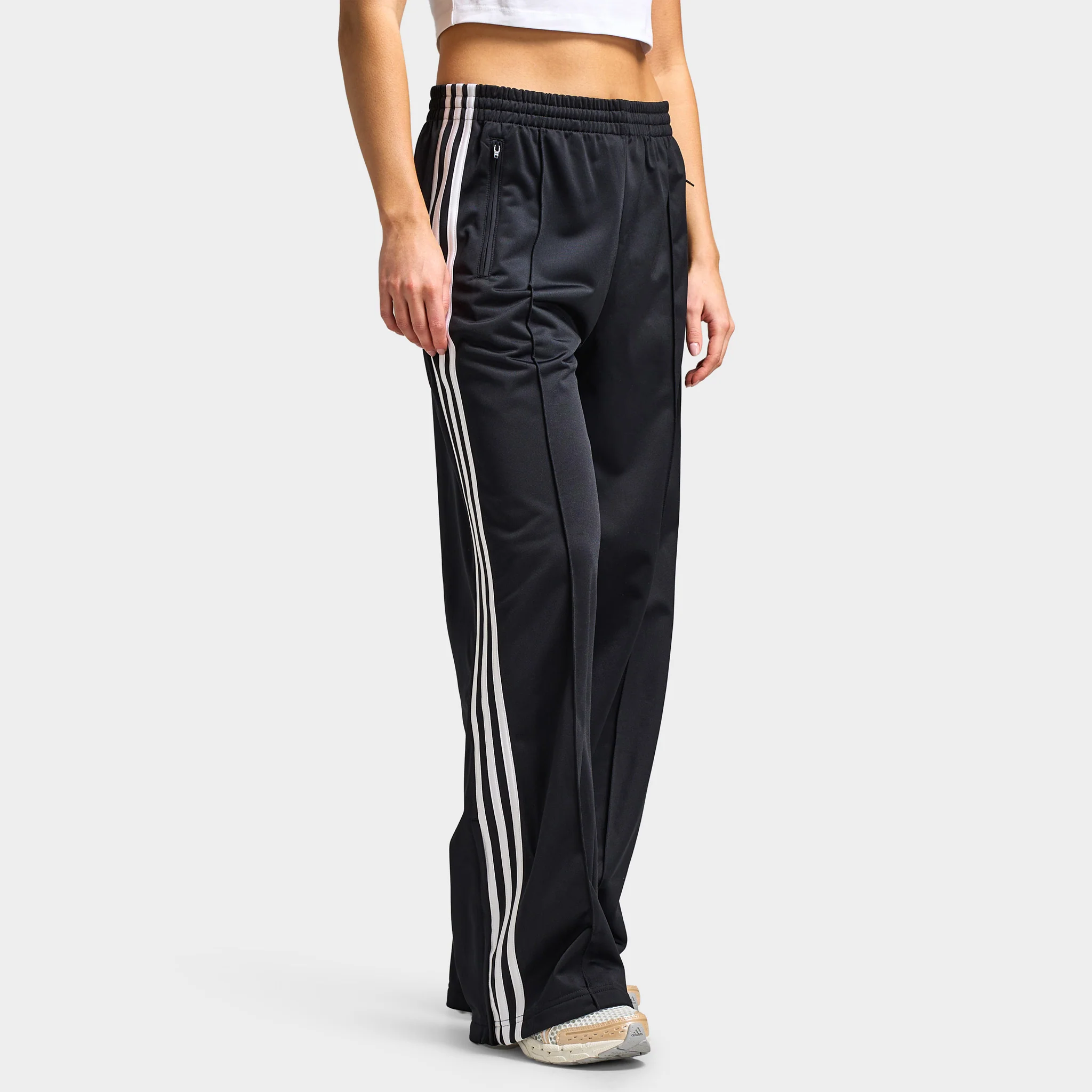 adidas Women's Firebird Loose Track Pants Black / White - Image 4