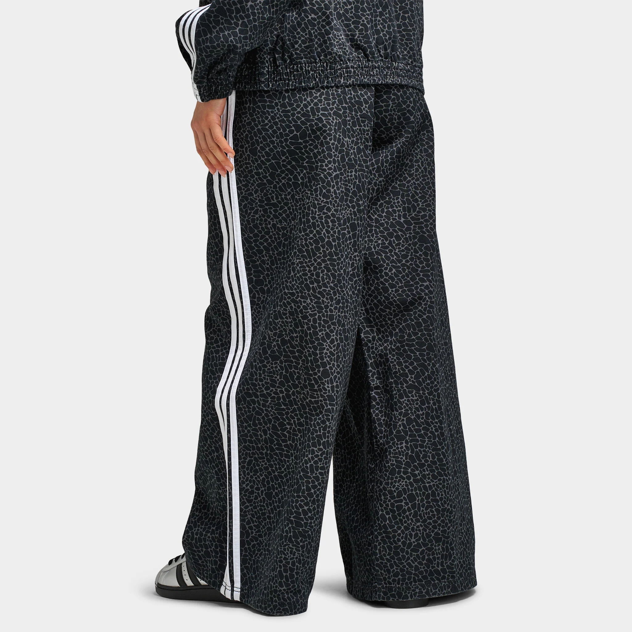 Adidas Women's Firebird Oversized AOP Denim Black / Grey Six - Image 2
