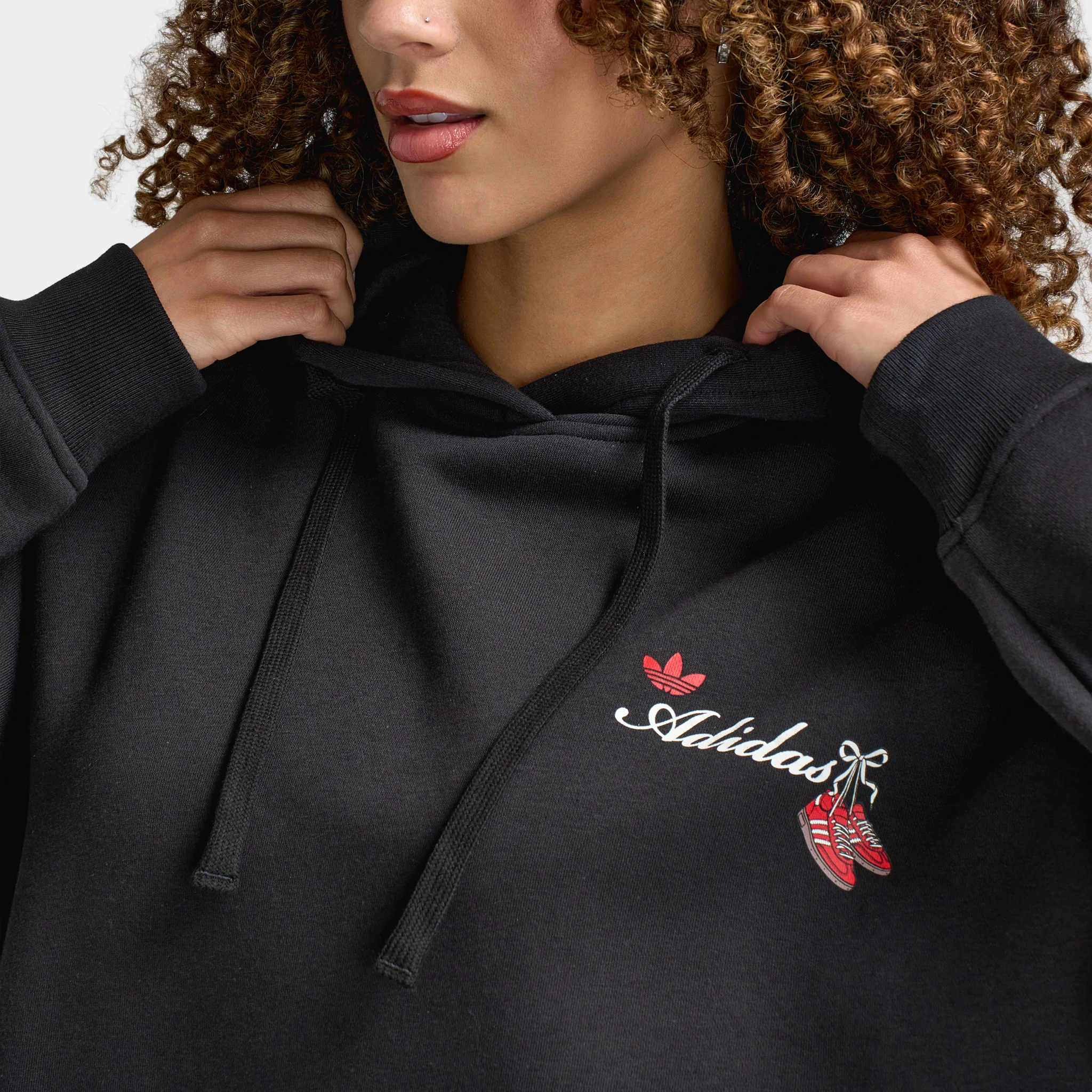 adidas Women's Footwear Bow Graphic Hoodie / Black - Image 3