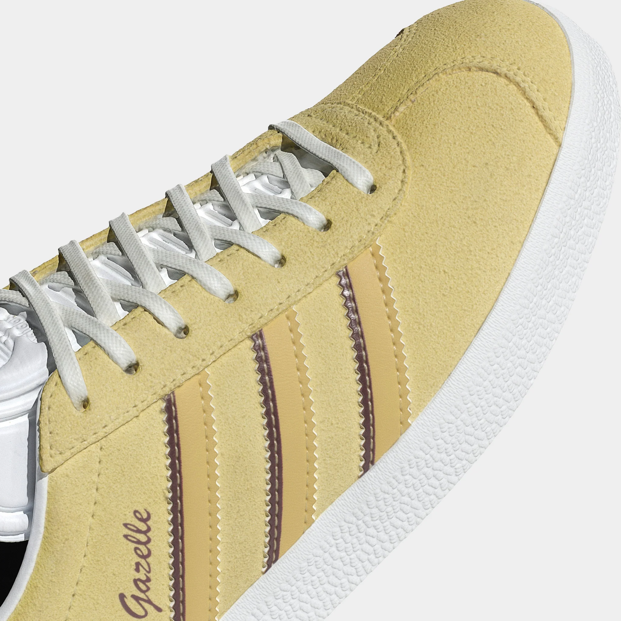 adidas Originals Women's Gazelle Almost Yellow / Oat - Maroon - Image 6