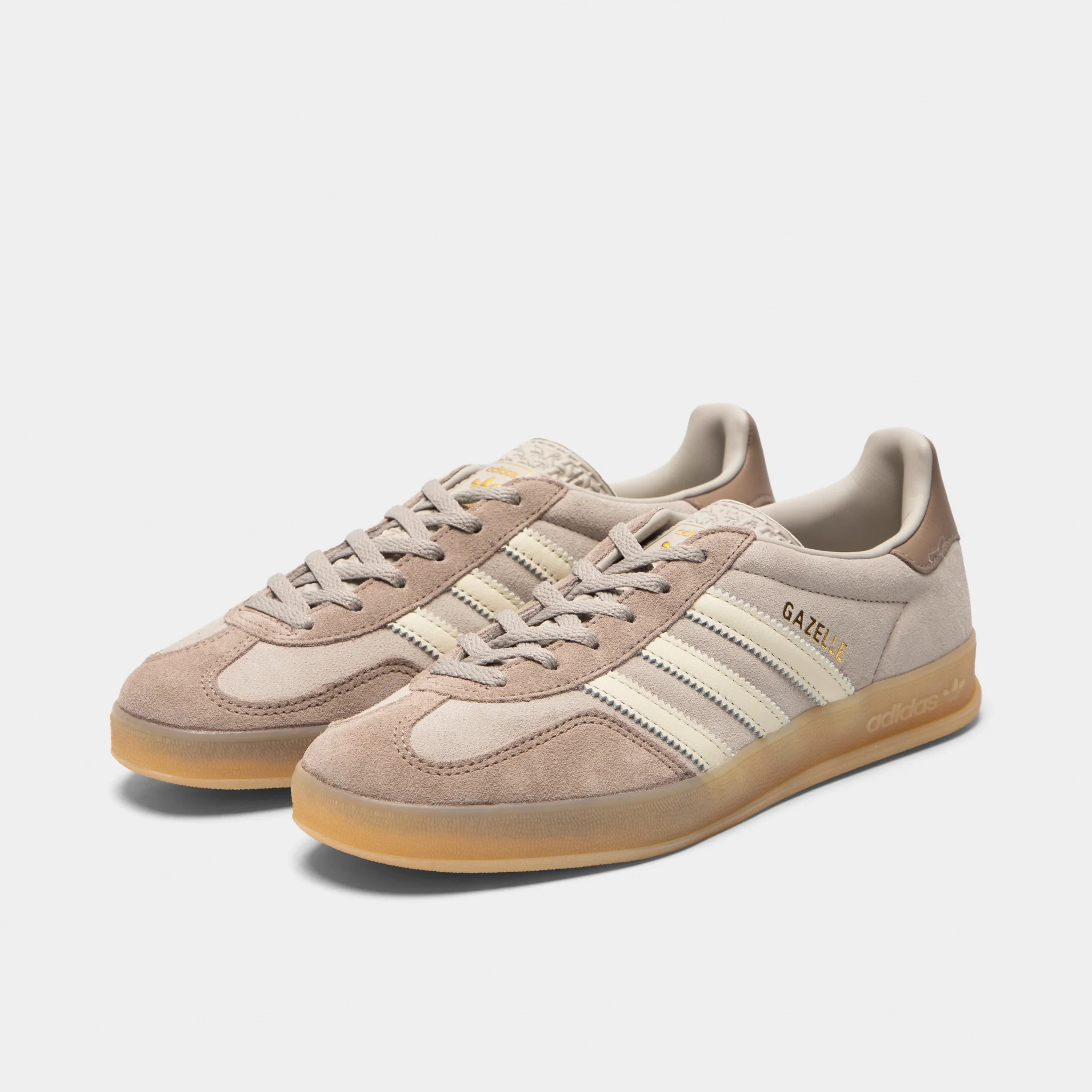adidas Women's Gazelle Light Brown / Off White - Gum - Image 2