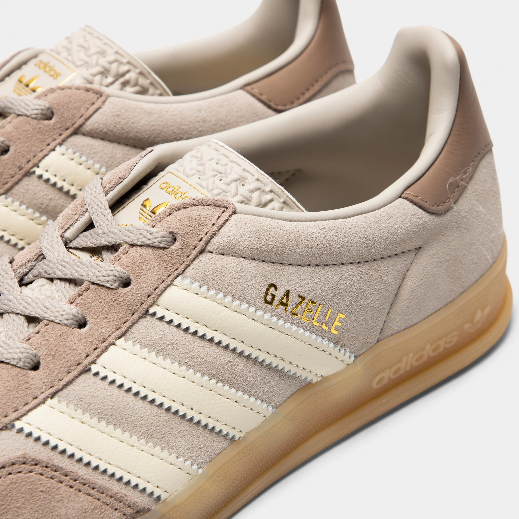 adidas Women's Gazelle Light Brown / Off White - Gum - Image 3