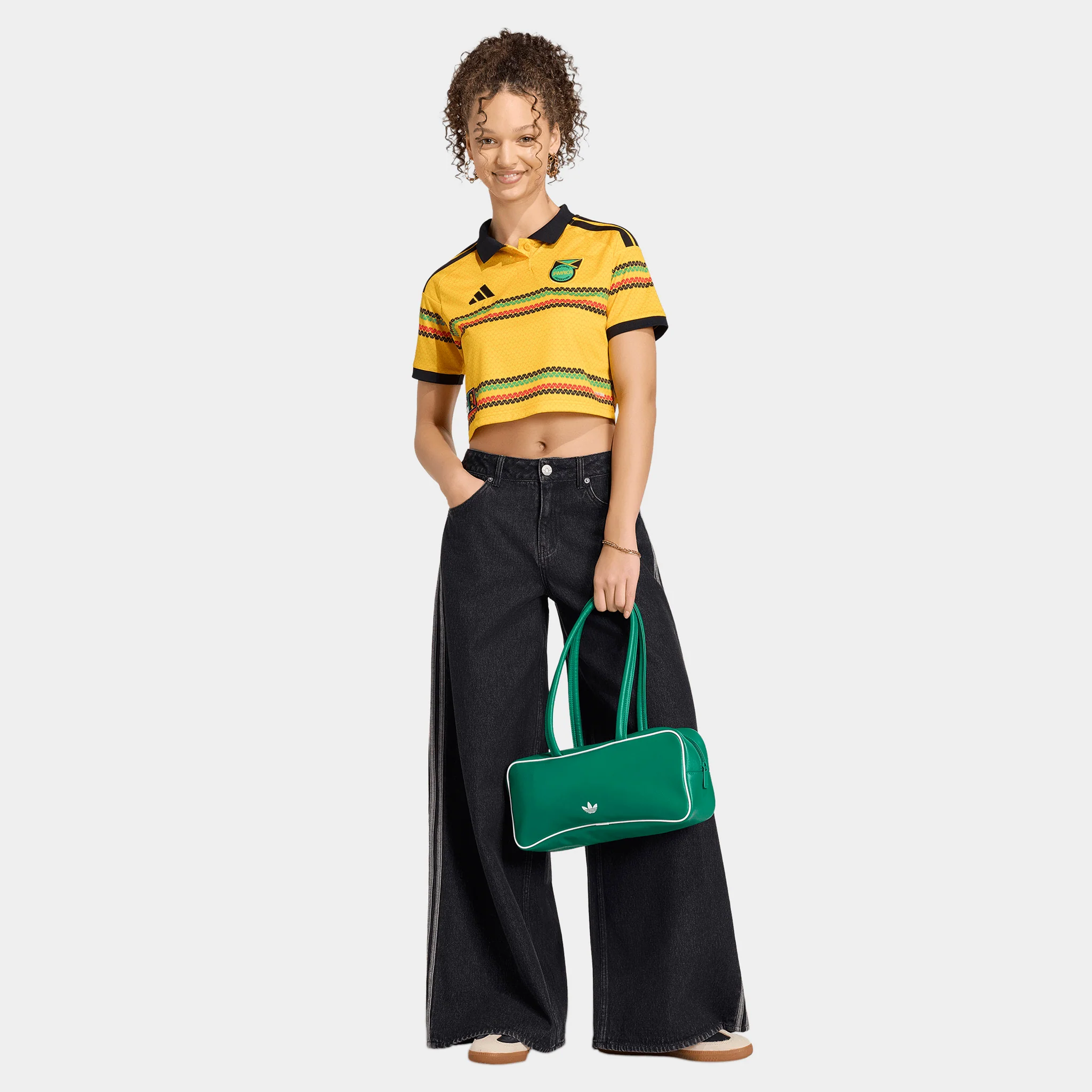 adidas Women's Jamaica Jersey Cropped / Yellow - Image 5