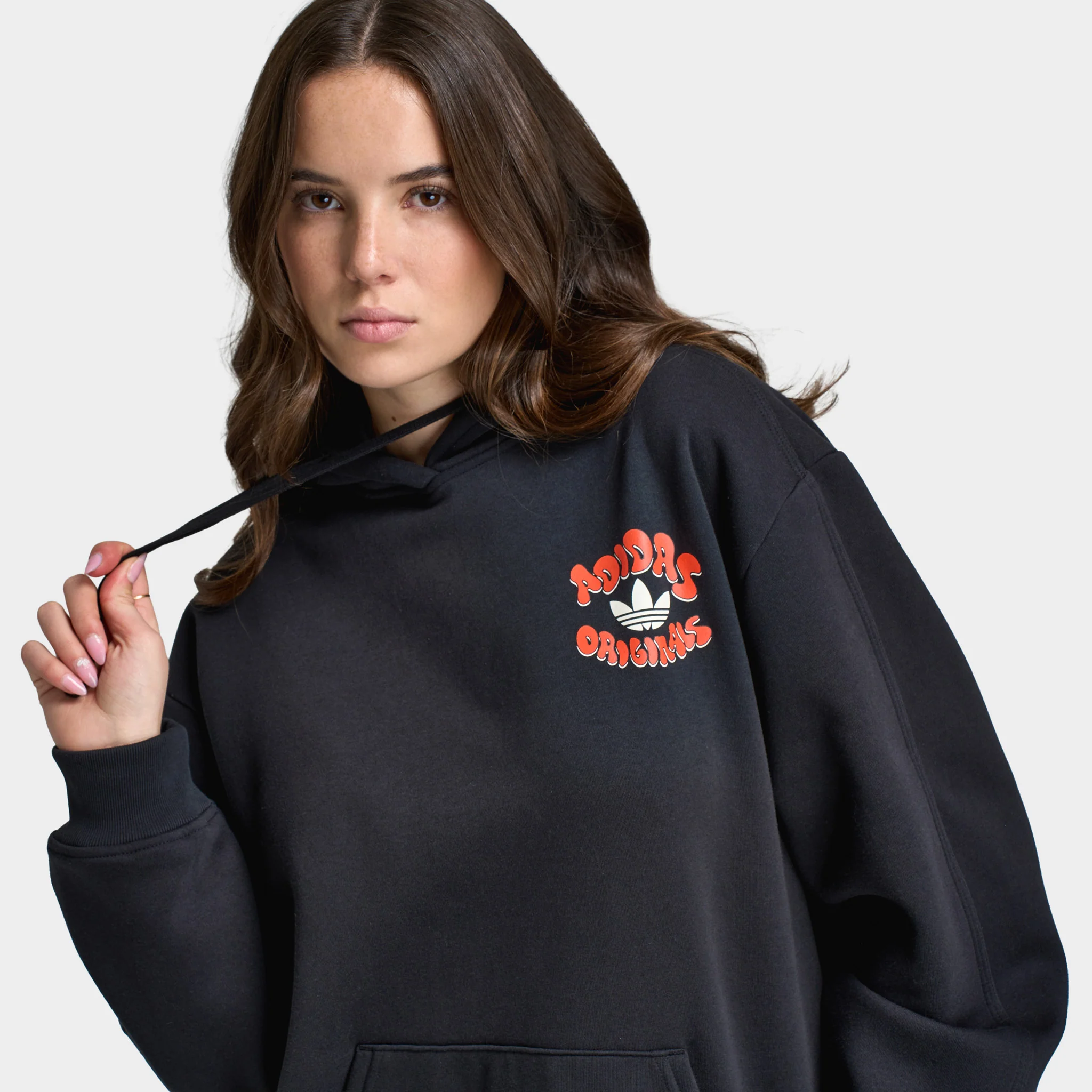 adidas Women's Leopard Samba Essential Hoodie Black / Leopard - Image 3