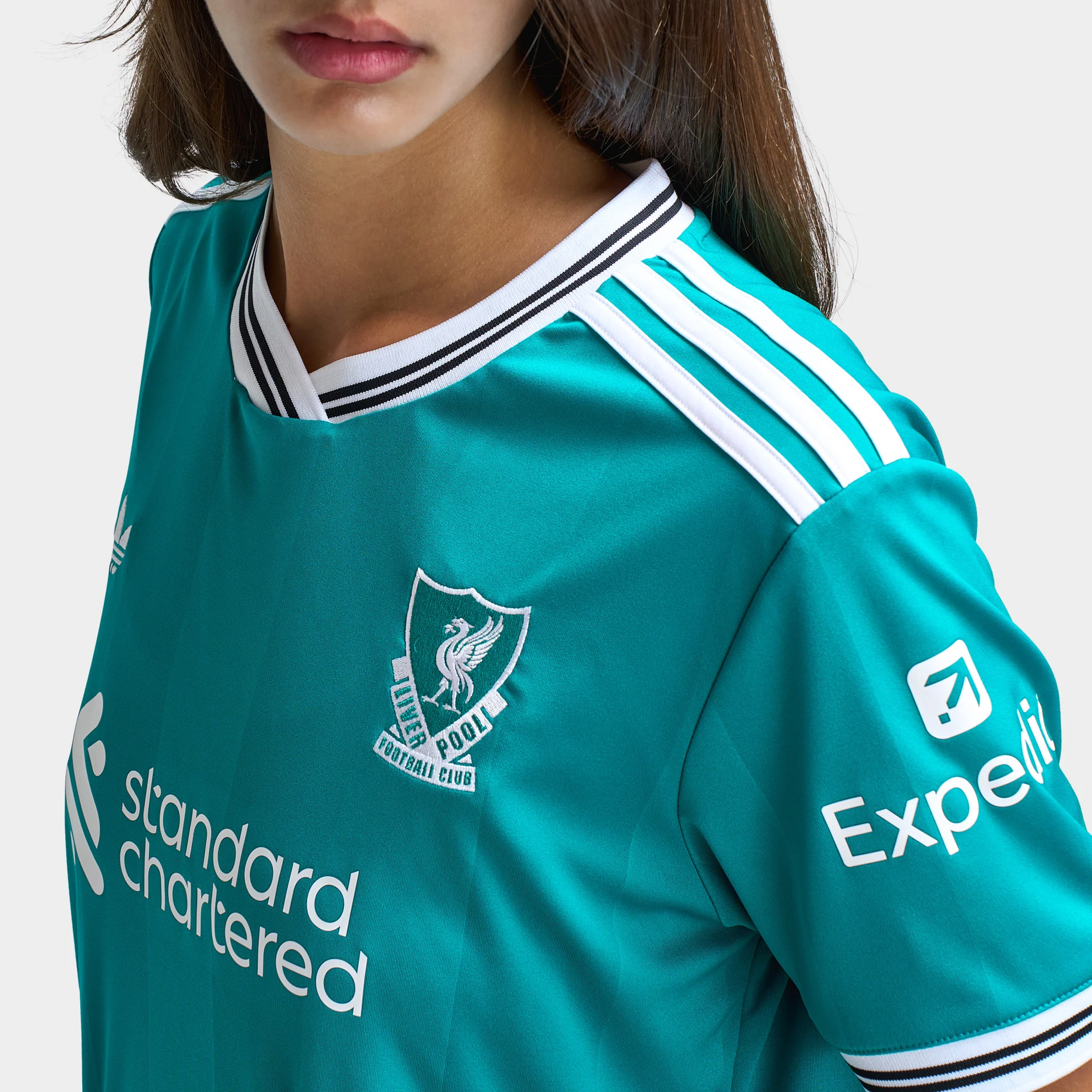 adidas Women's Liverpool 25/26 3rd Cropped Jersey / Sea Green - Image 4