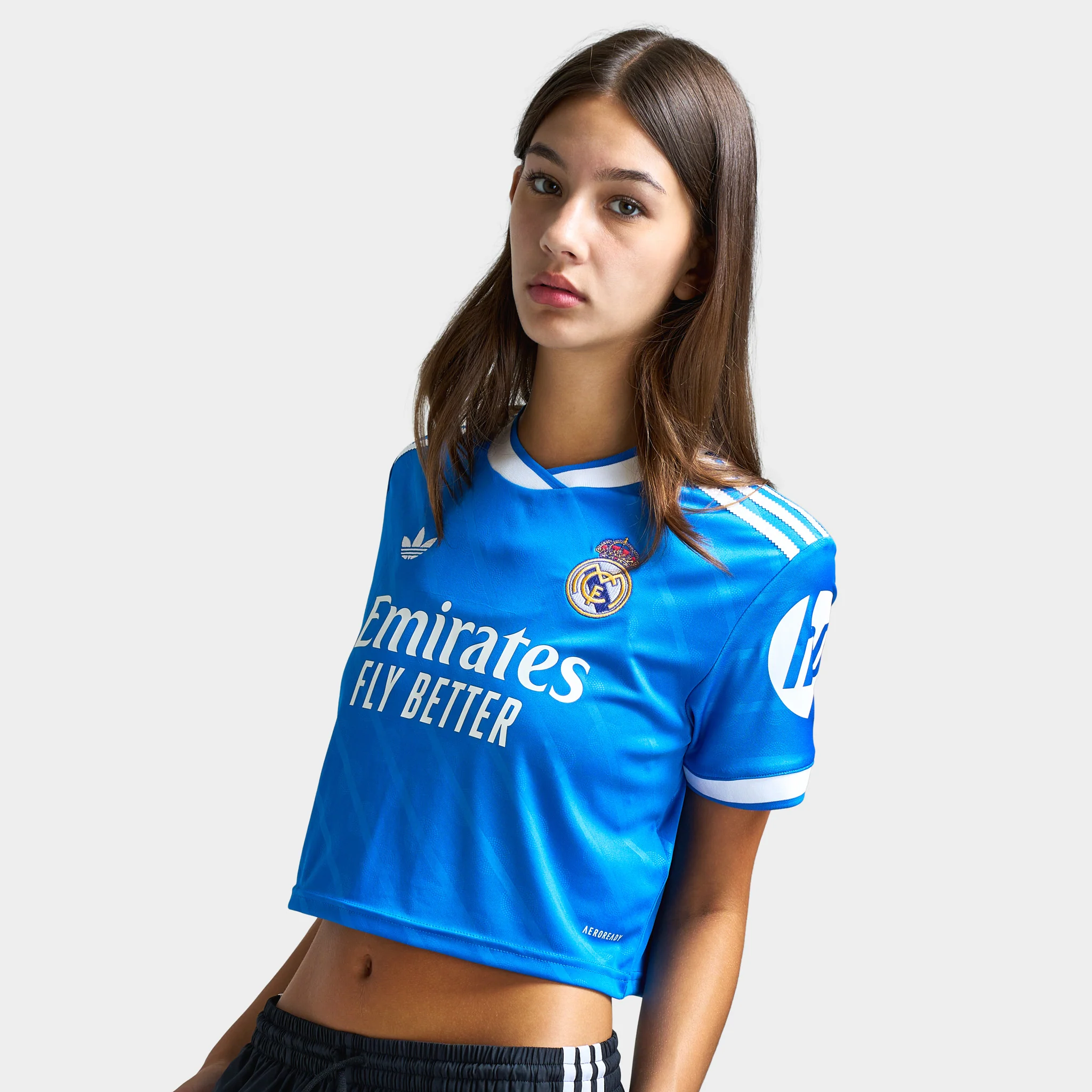 adidas Women's Real Madrid 25/26 3rd Cropped Jersey / Bluebird - Image 3