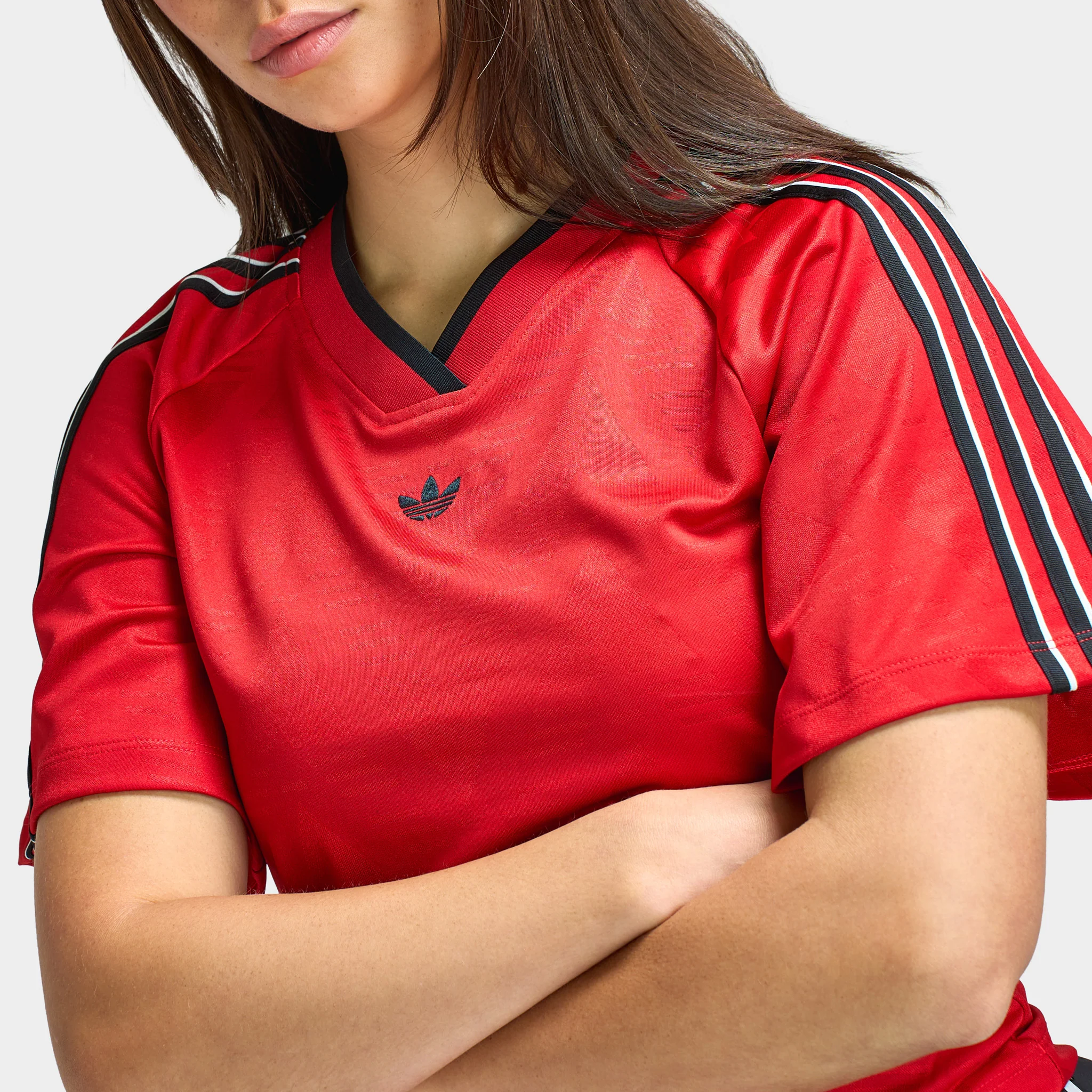 adidas Women's Rouched Football Jersey / Better Scarlet - Image 3