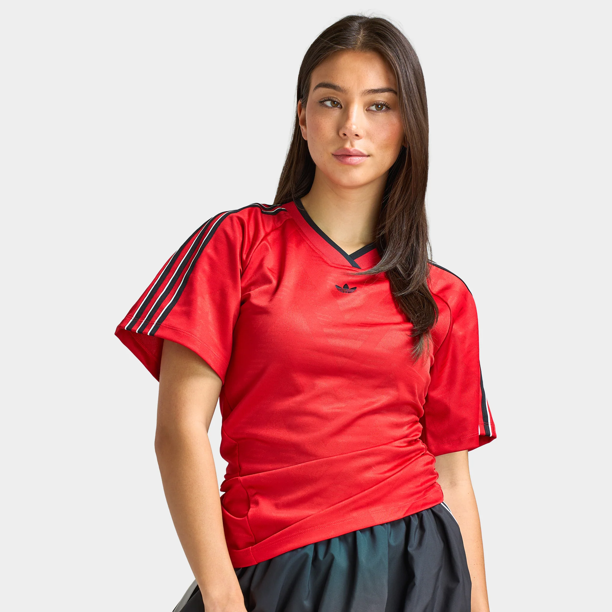 adidas Women's Rouched Football Jersey / Better Scarlet - Image 4