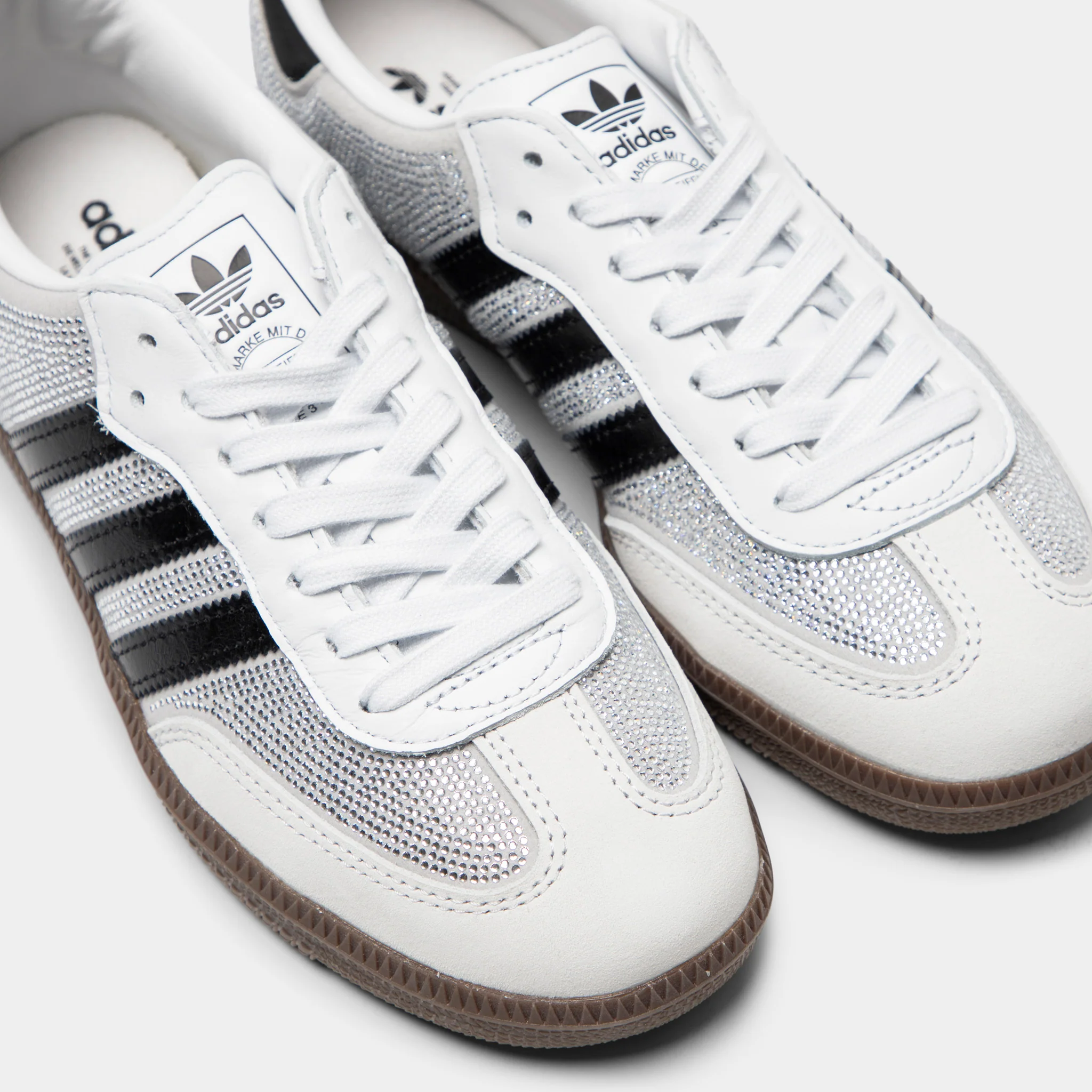 adidas Women's Samba Crystal White / White - Silver Metallic - Image 3