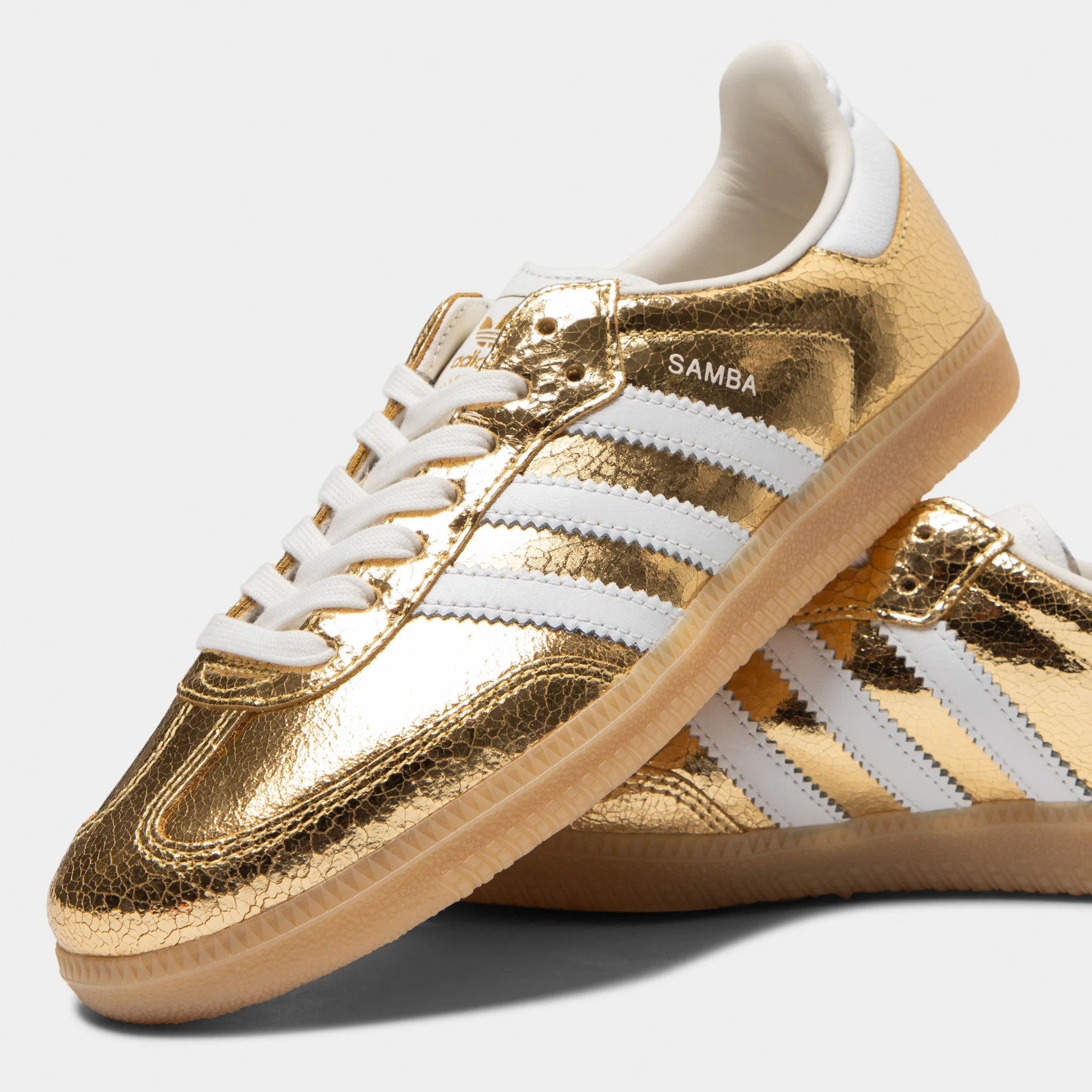 adidas Women's Samba OG Gold Metallic / White - Core White - Image 3