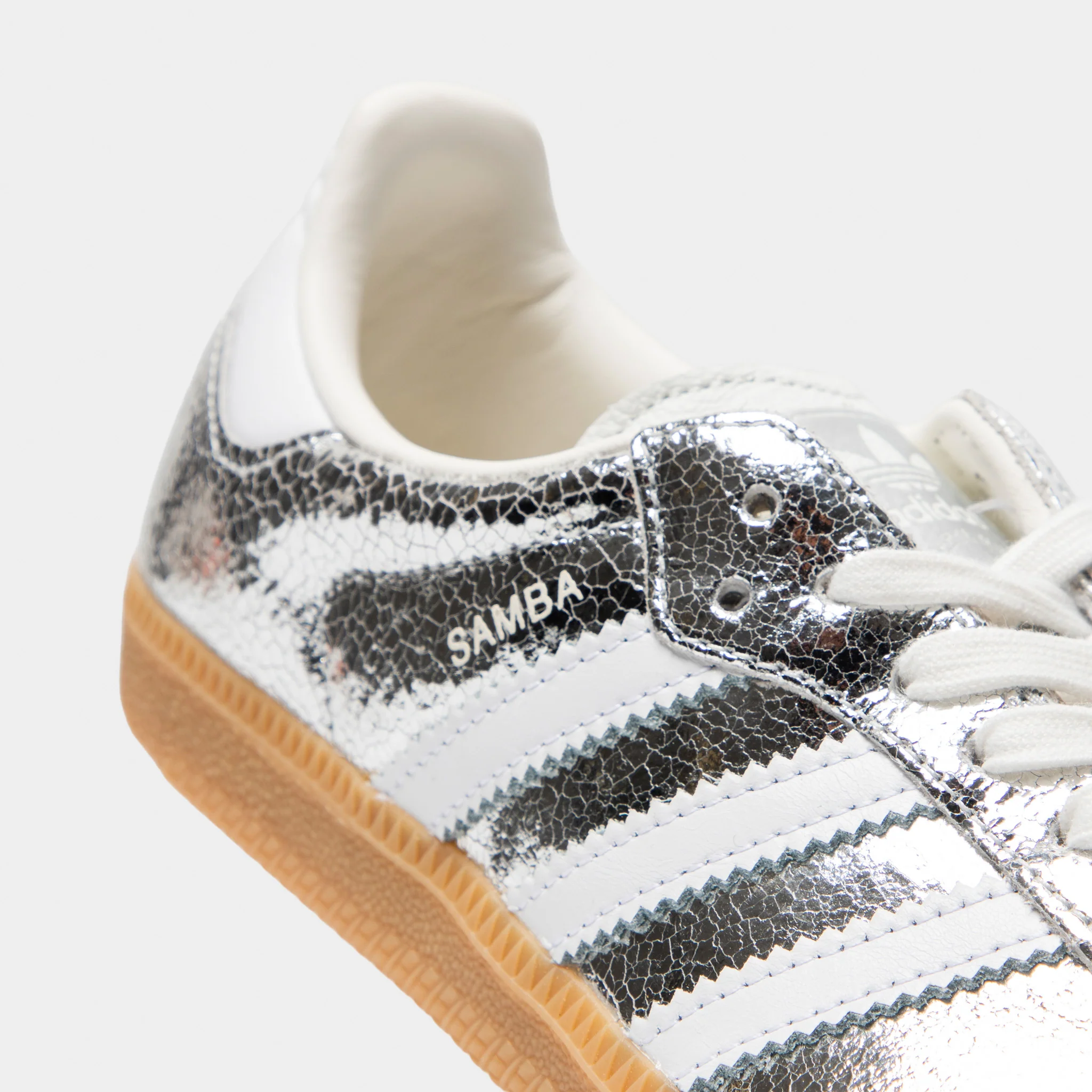 adidas Women's Samba OG Silver Metallic / White - Gum - Image 3