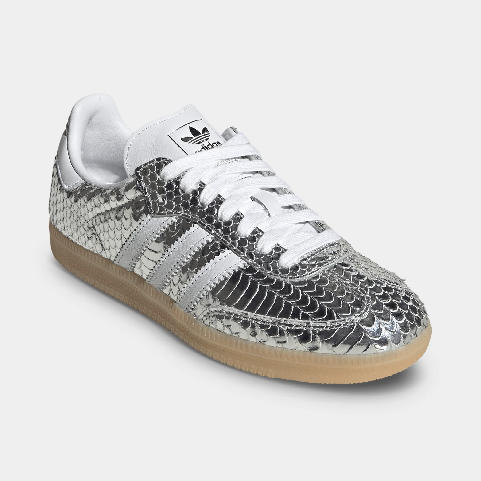 adidas Women's Samba Silver Metallic / White - Gum - Image 2