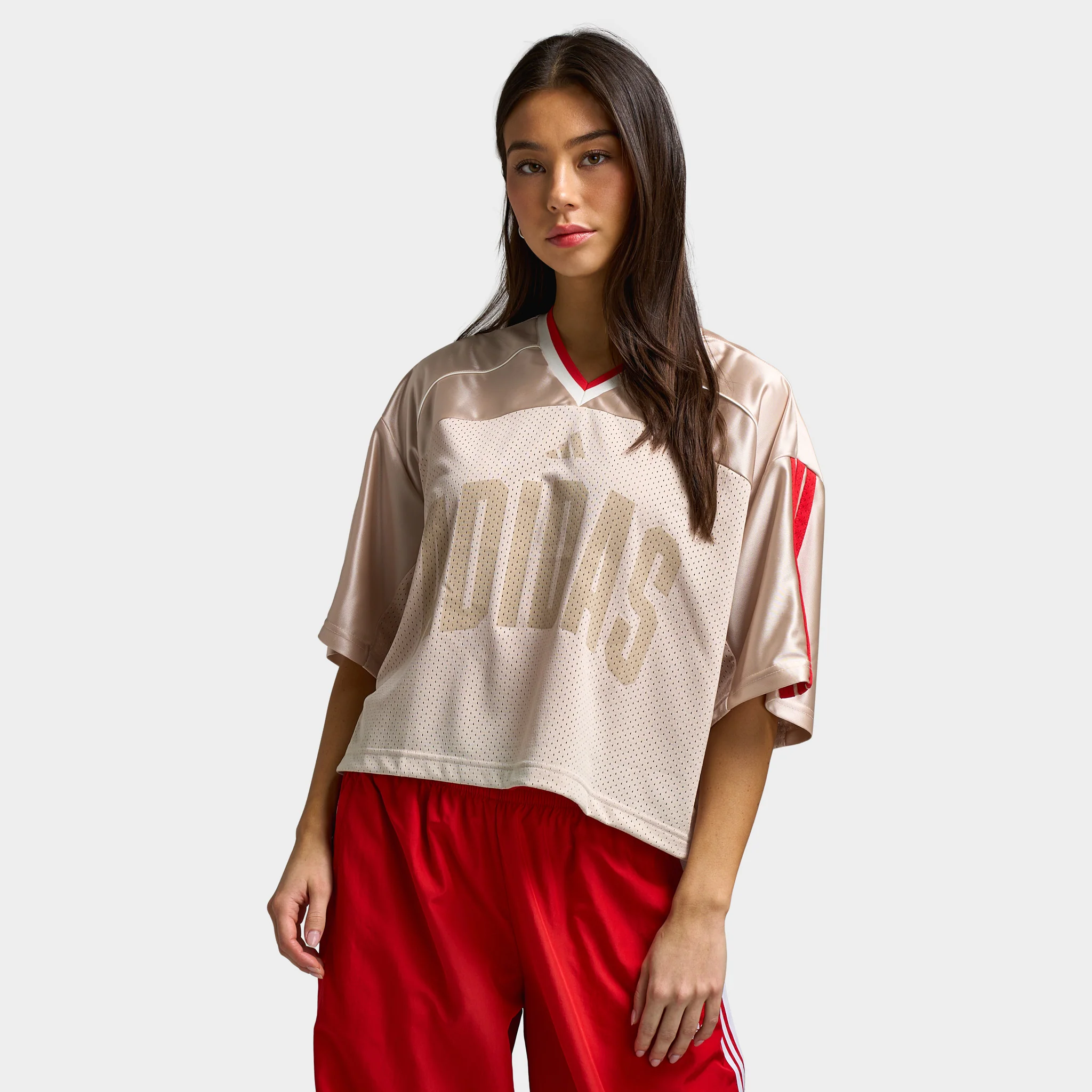 adidas Women's Star Seas Tee Crystal Linen / Off White - Pure Ruby - Image 3