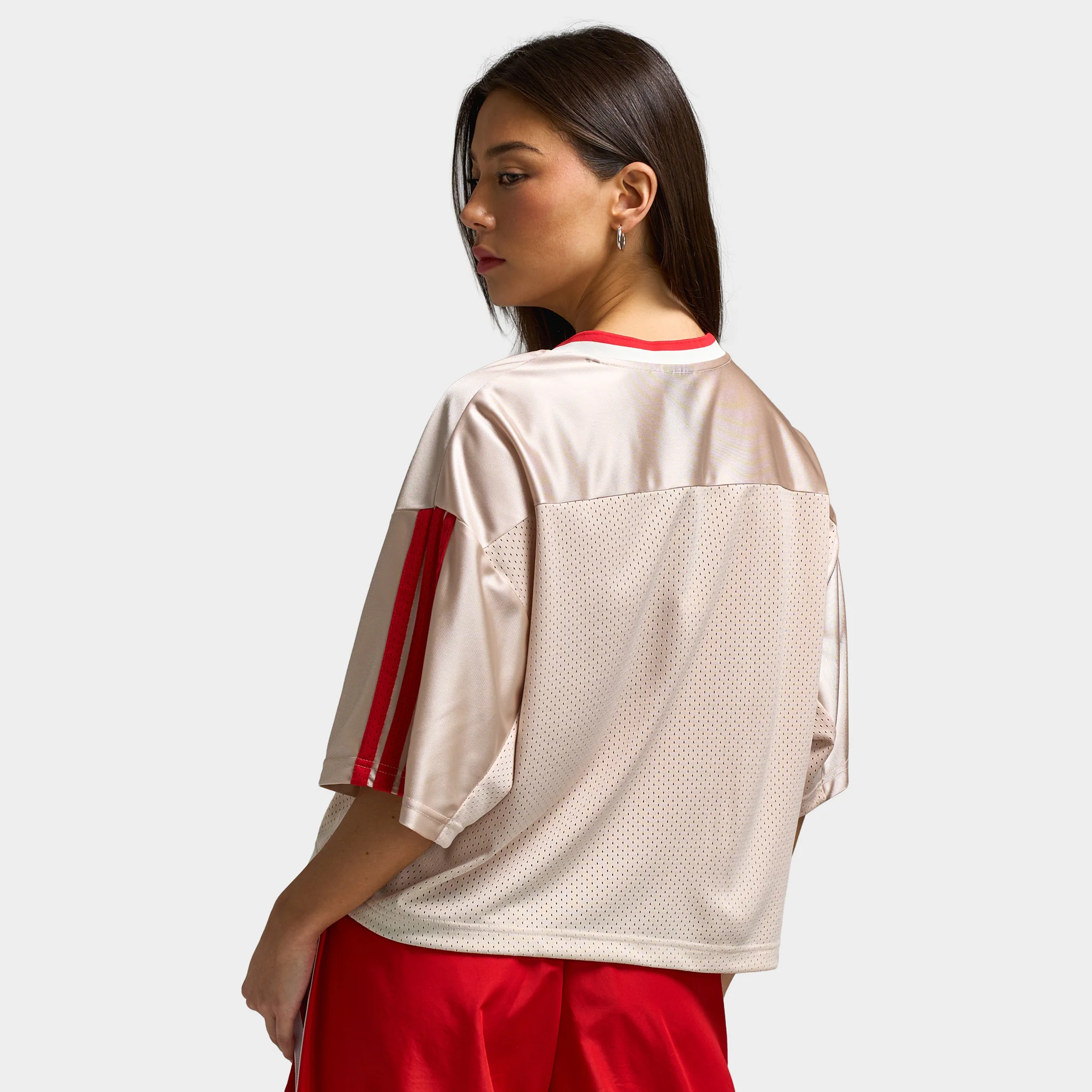adidas Women's Star Seas Tee Crystal Linen / Off White - Pure Ruby - Image 4