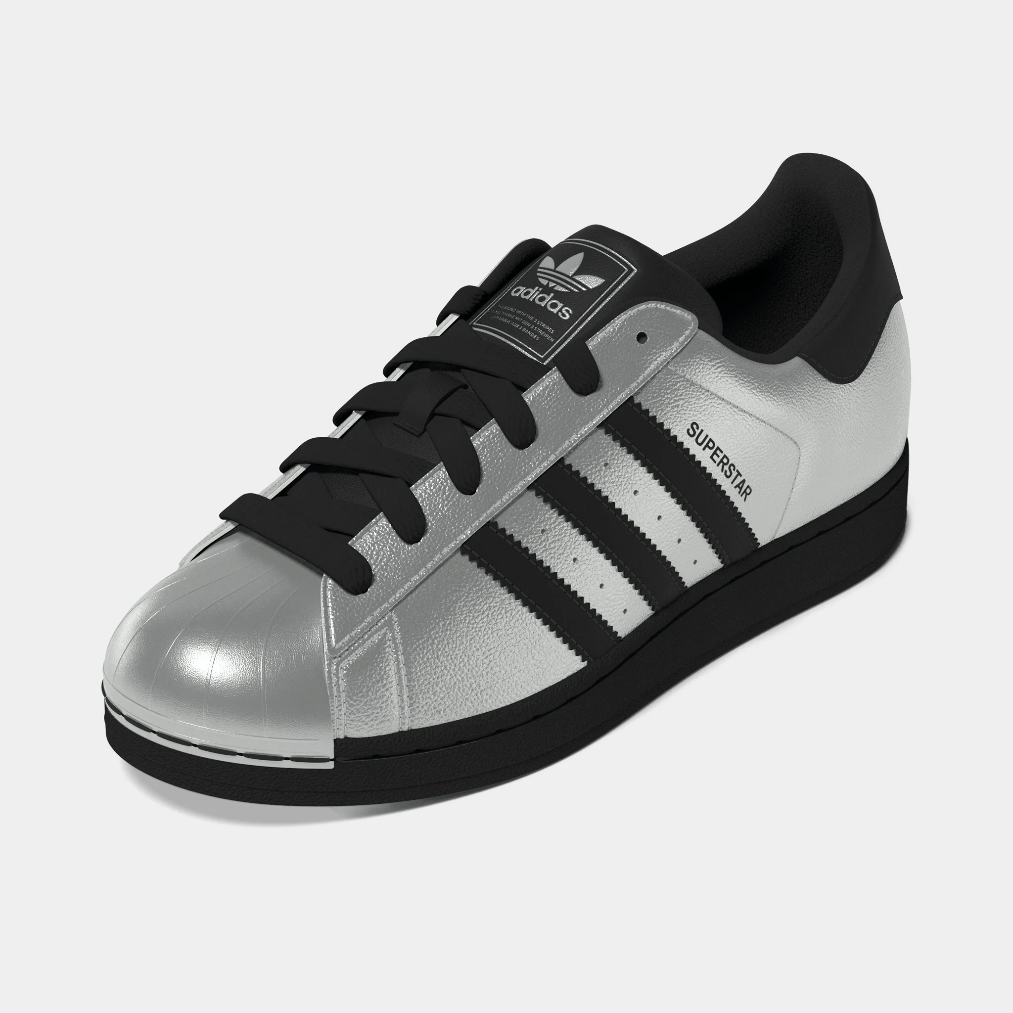 adidas Women's Superstar II Silver Metallic / Black - Black - Image 2