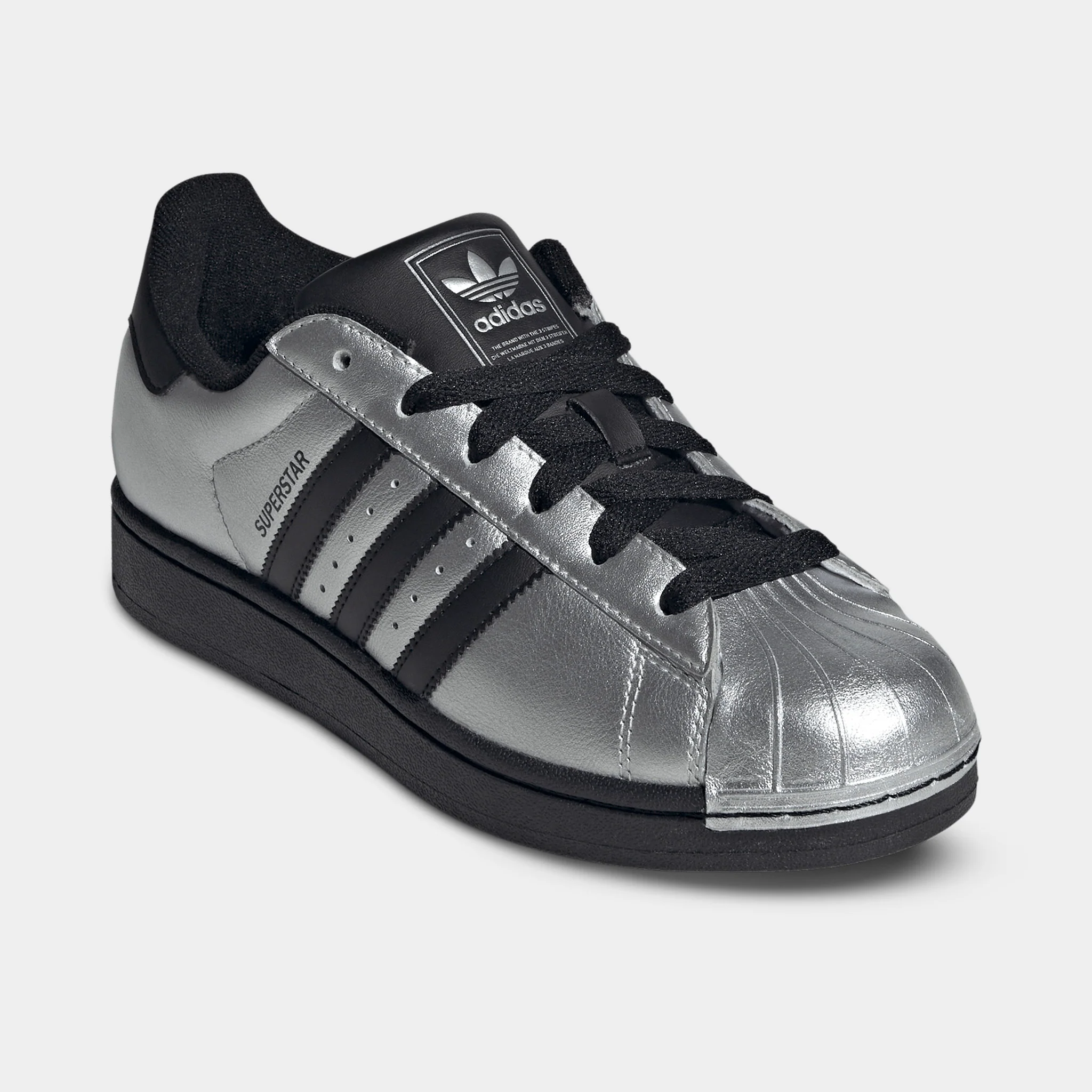 adidas Women's Superstar II Silver Metallic / Black - Black - Image 3