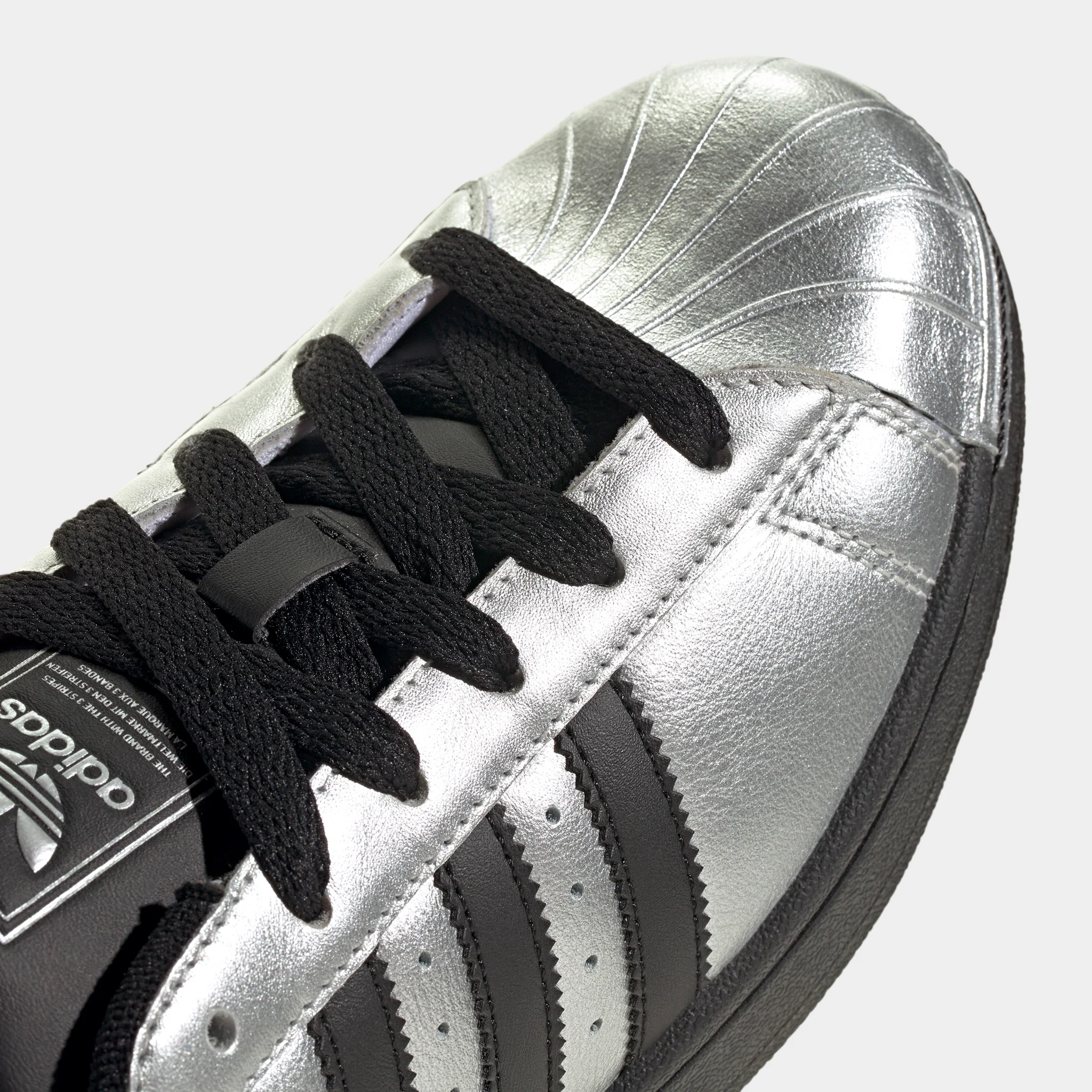 adidas Women's Superstar II Silver Metallic / Black - Black - Image 5