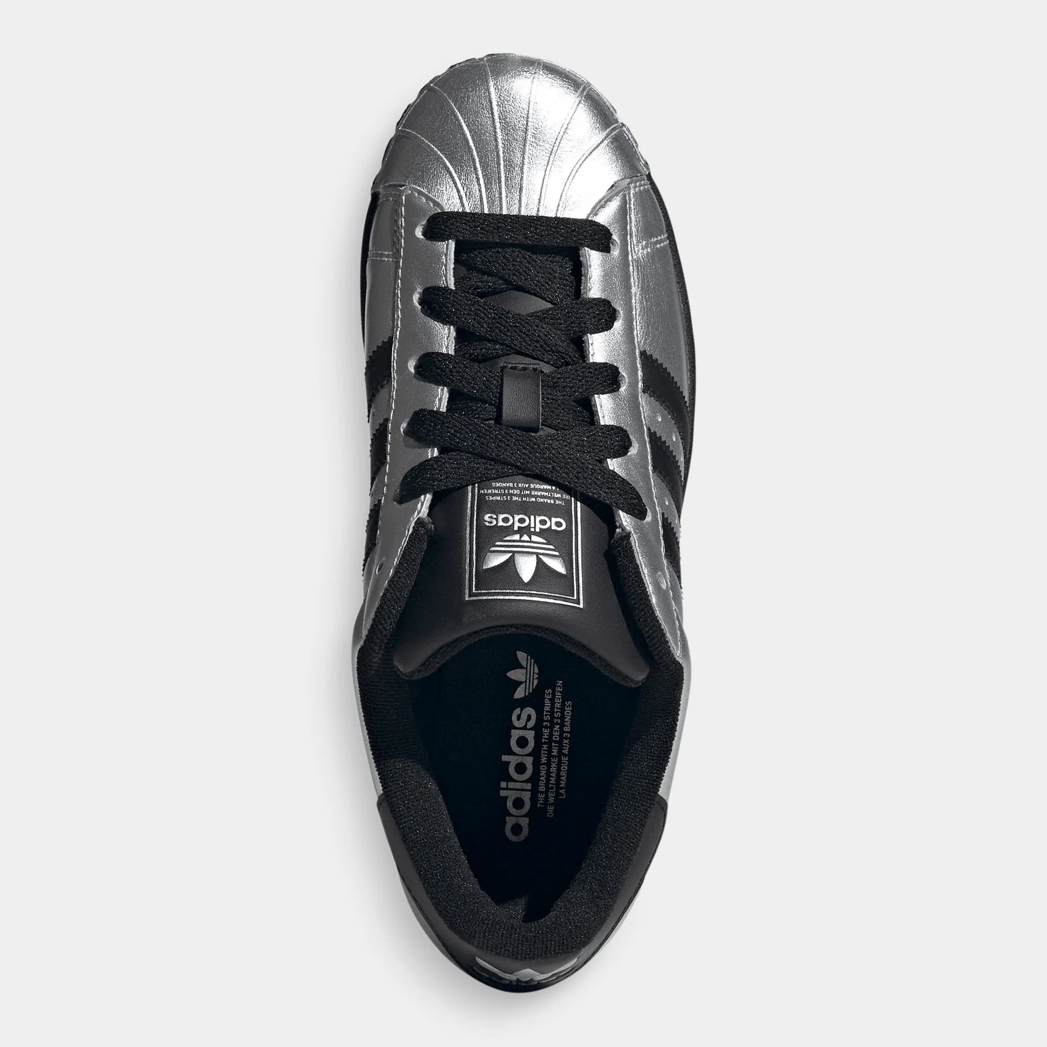 adidas Women's Superstar II Silver Metallic / Black - Black - Image 7