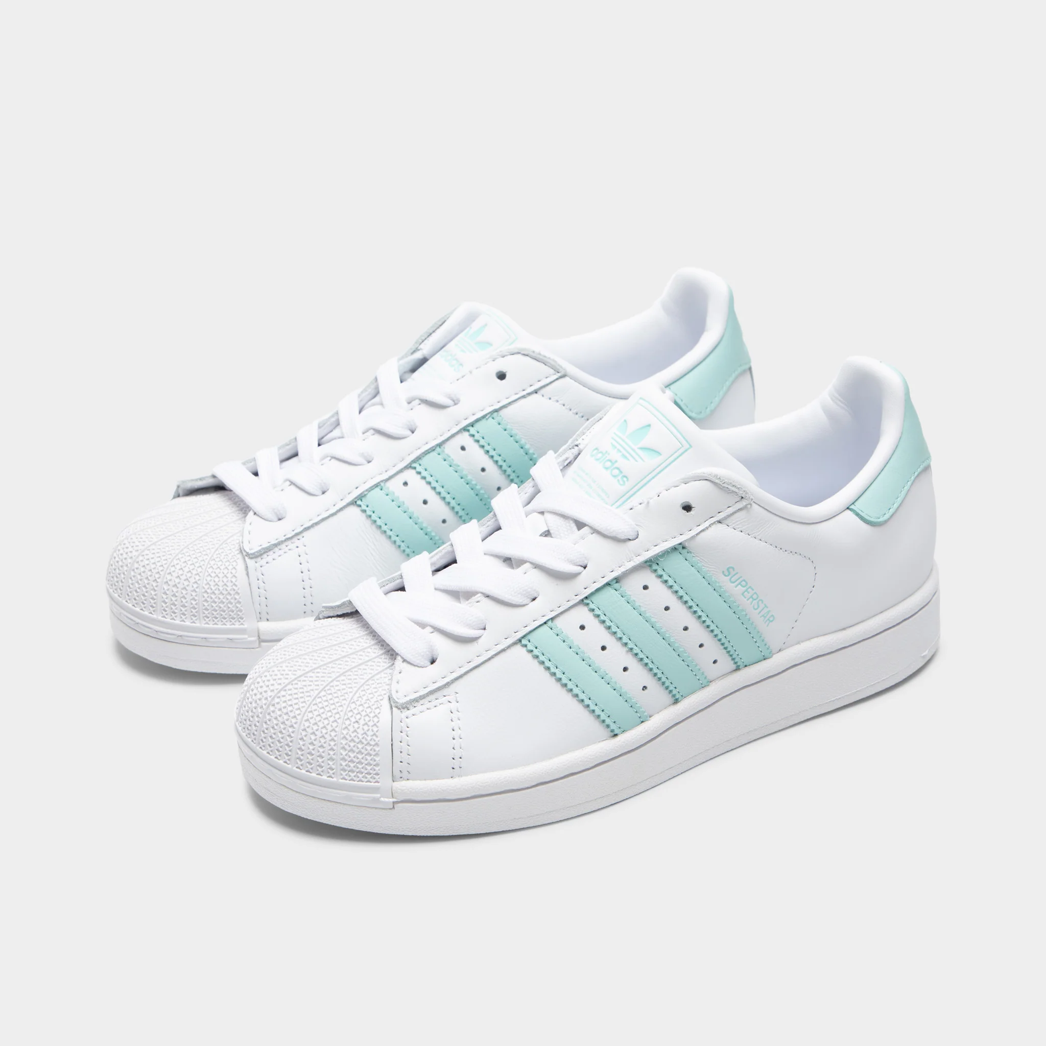 adidas Women's Superstar II White / Semi Flash Aqua - Easy Mint - Image 2
