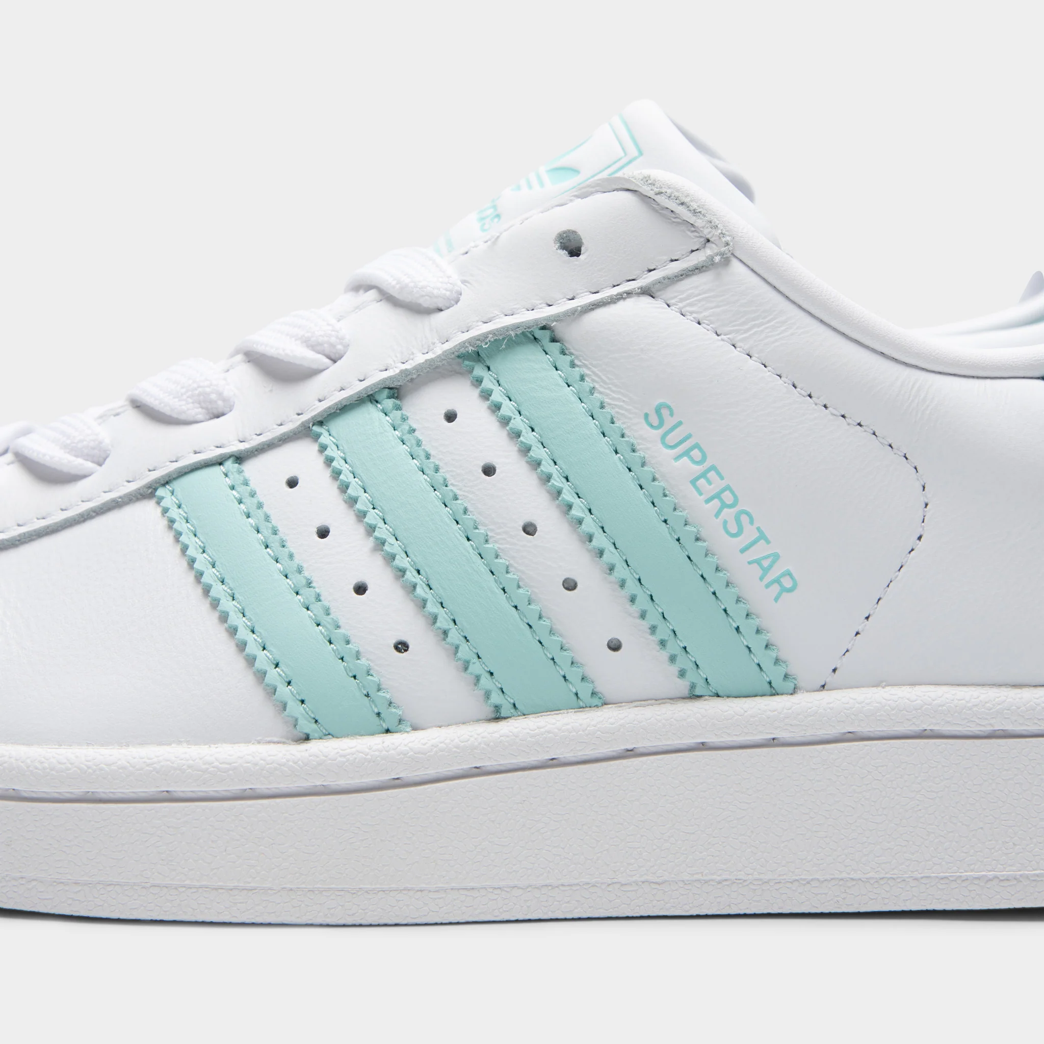 adidas Women's Superstar II White / Semi Flash Aqua - Easy Mint - Image 3