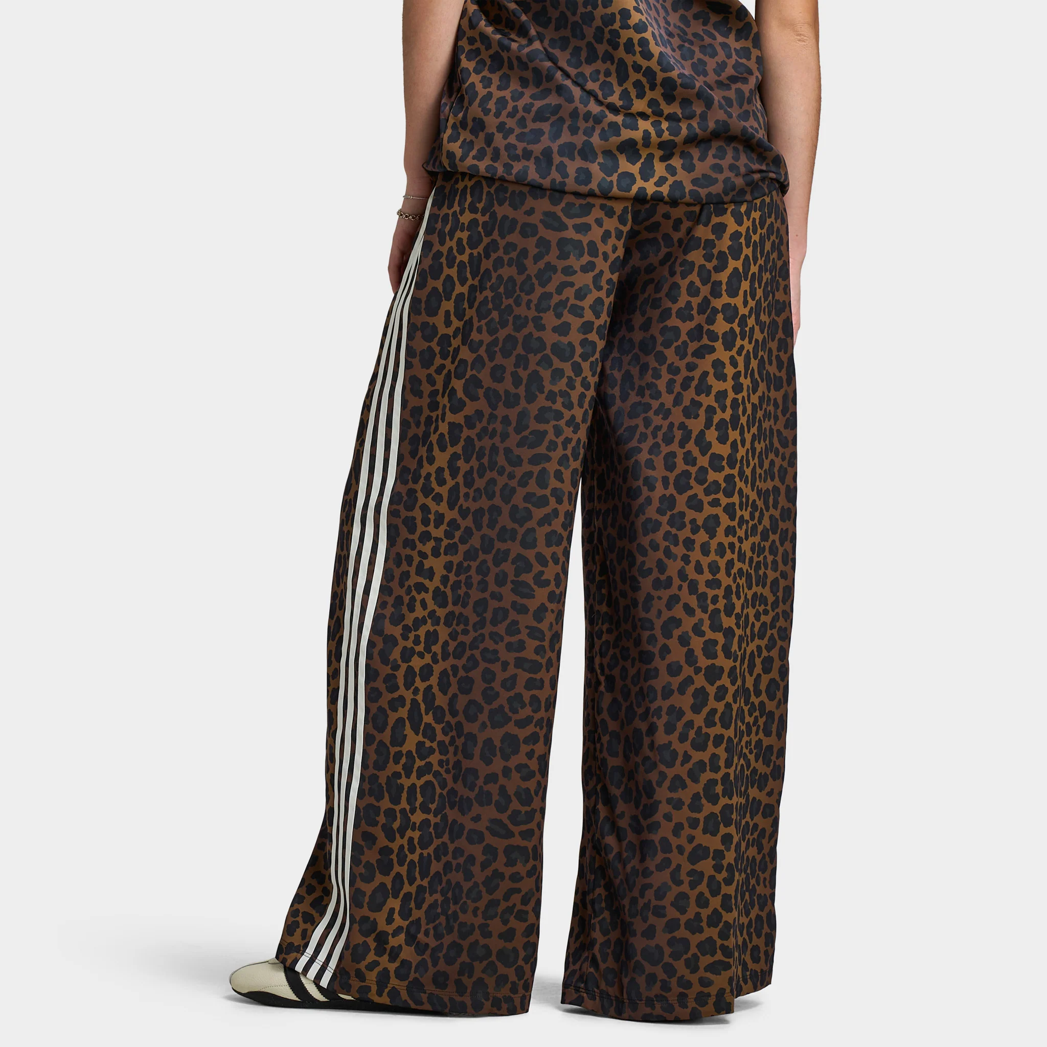 adidas Women's Wide Leg Satin Pant / Leopard - Image 2