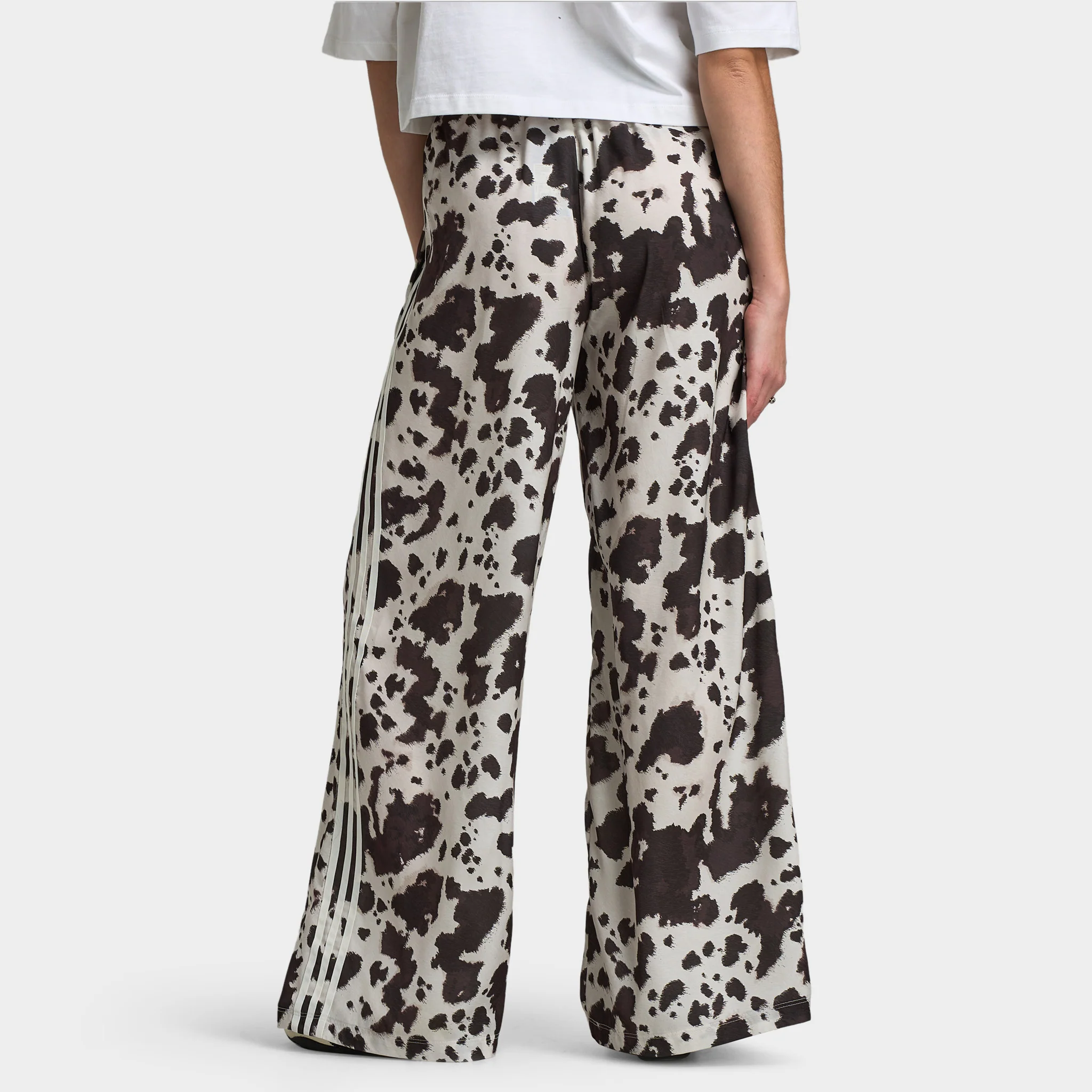 adidas Women's Wide Leg Satin Pants / Cow Print - Image 2