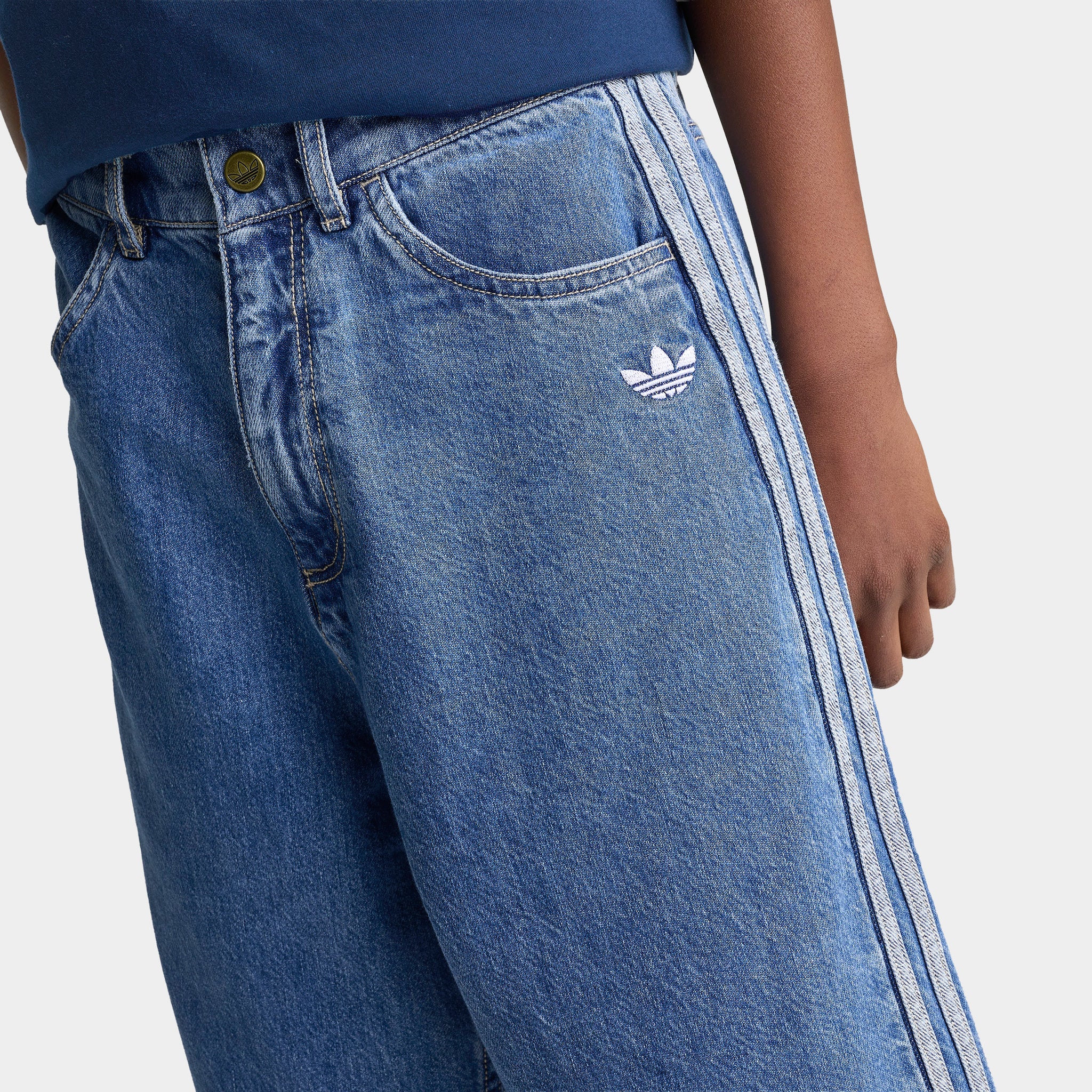 adidas Juniors' Denim Shorts / Vintage Blue - Image 3