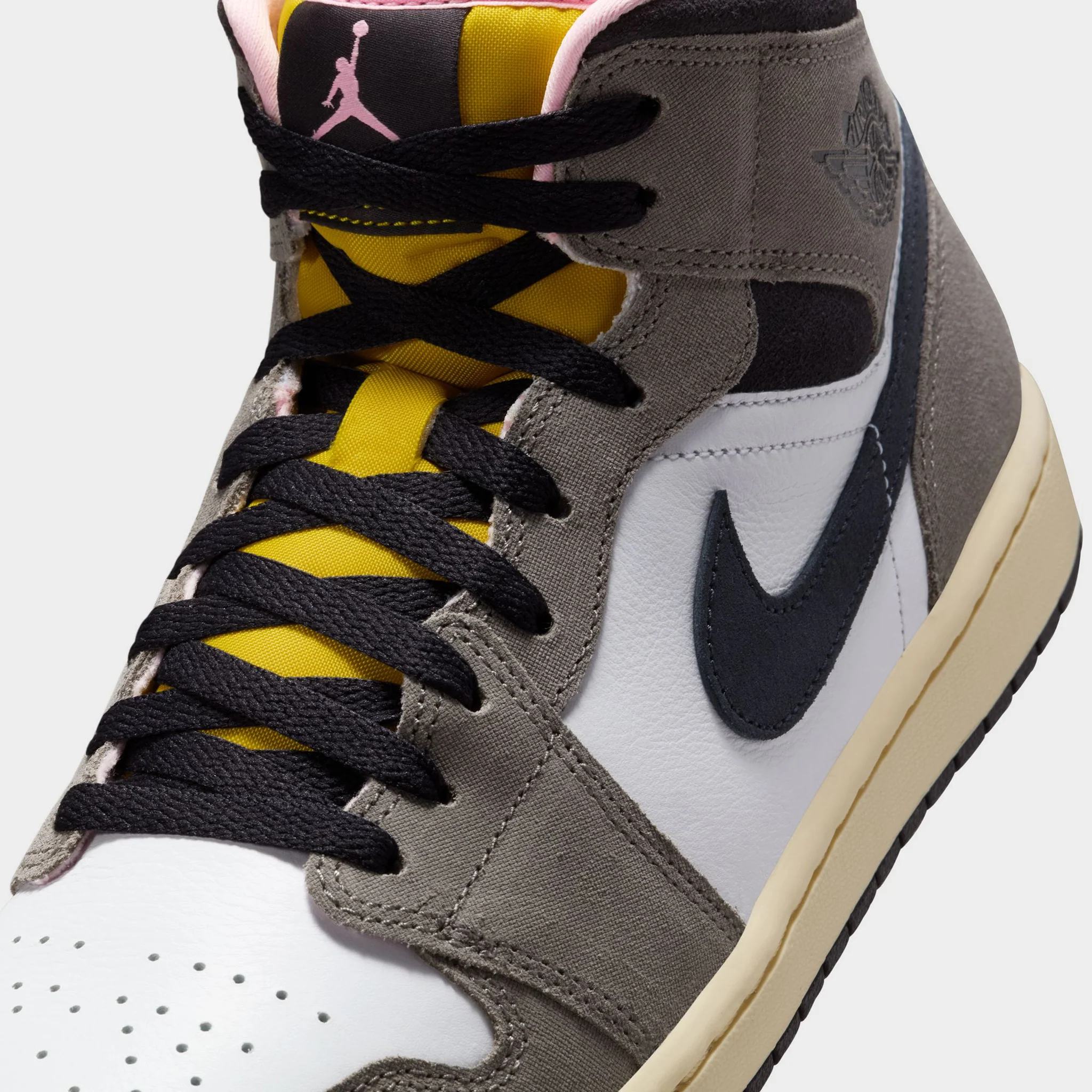 Air Jordan 1 Mid SE White / Oil Grey - Cave Stone - Image 3
