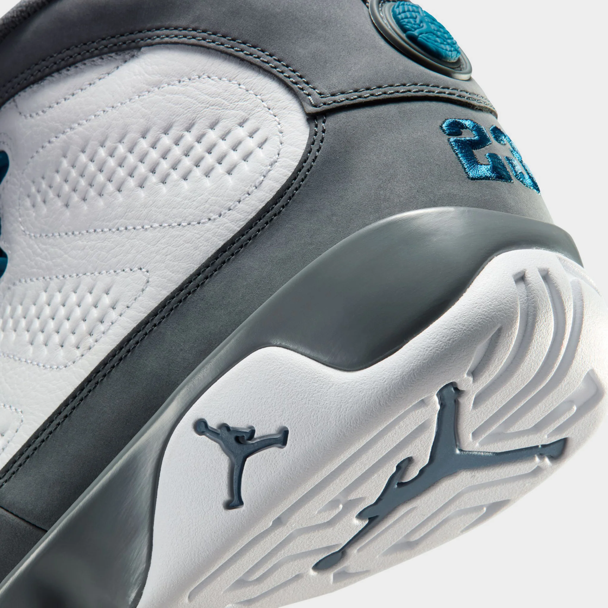 Jordan 9 Retro White / French Blue - Flint Grey - Image 4