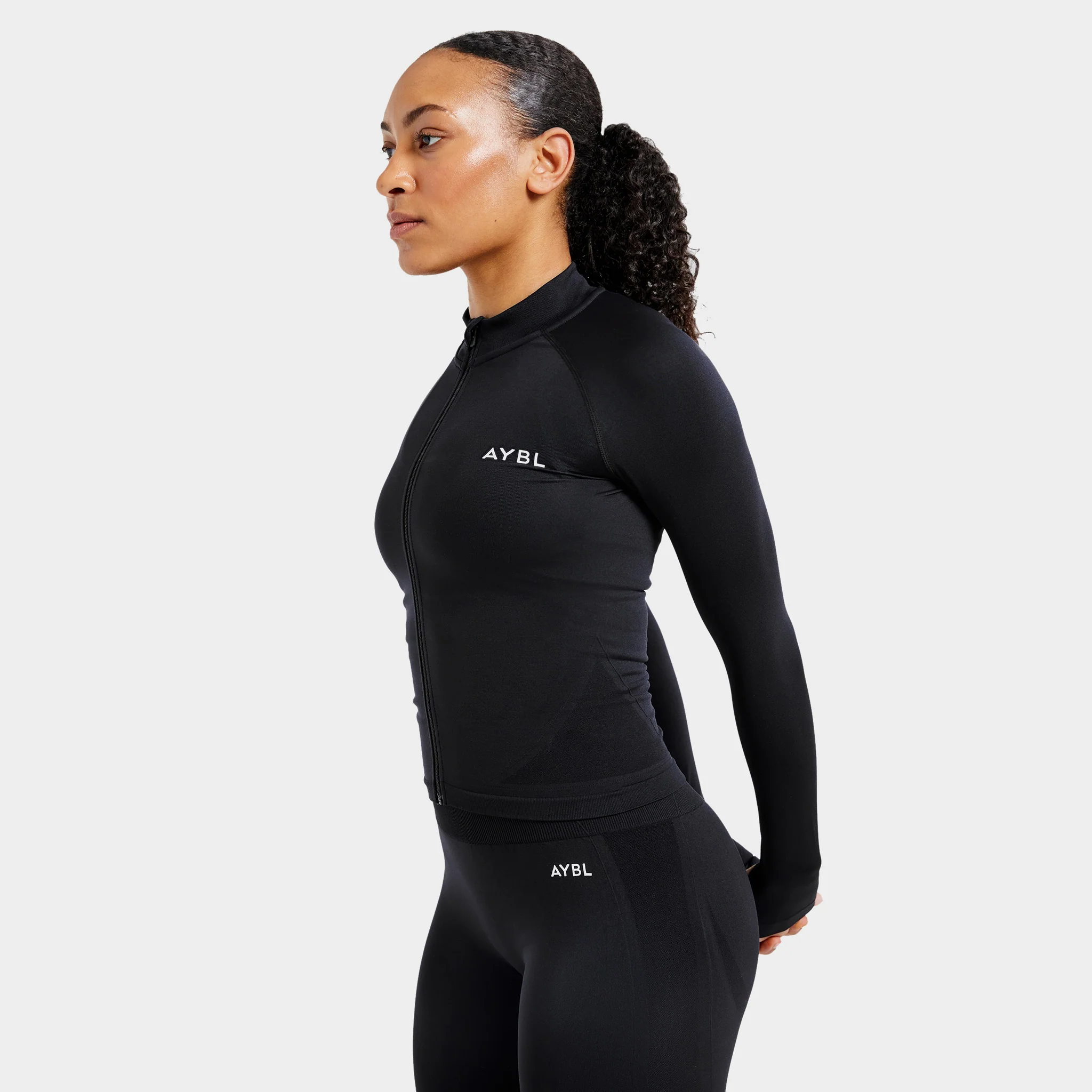 AYBL Women's Empower Seamless Full Zip Jacket / Black - Image 5