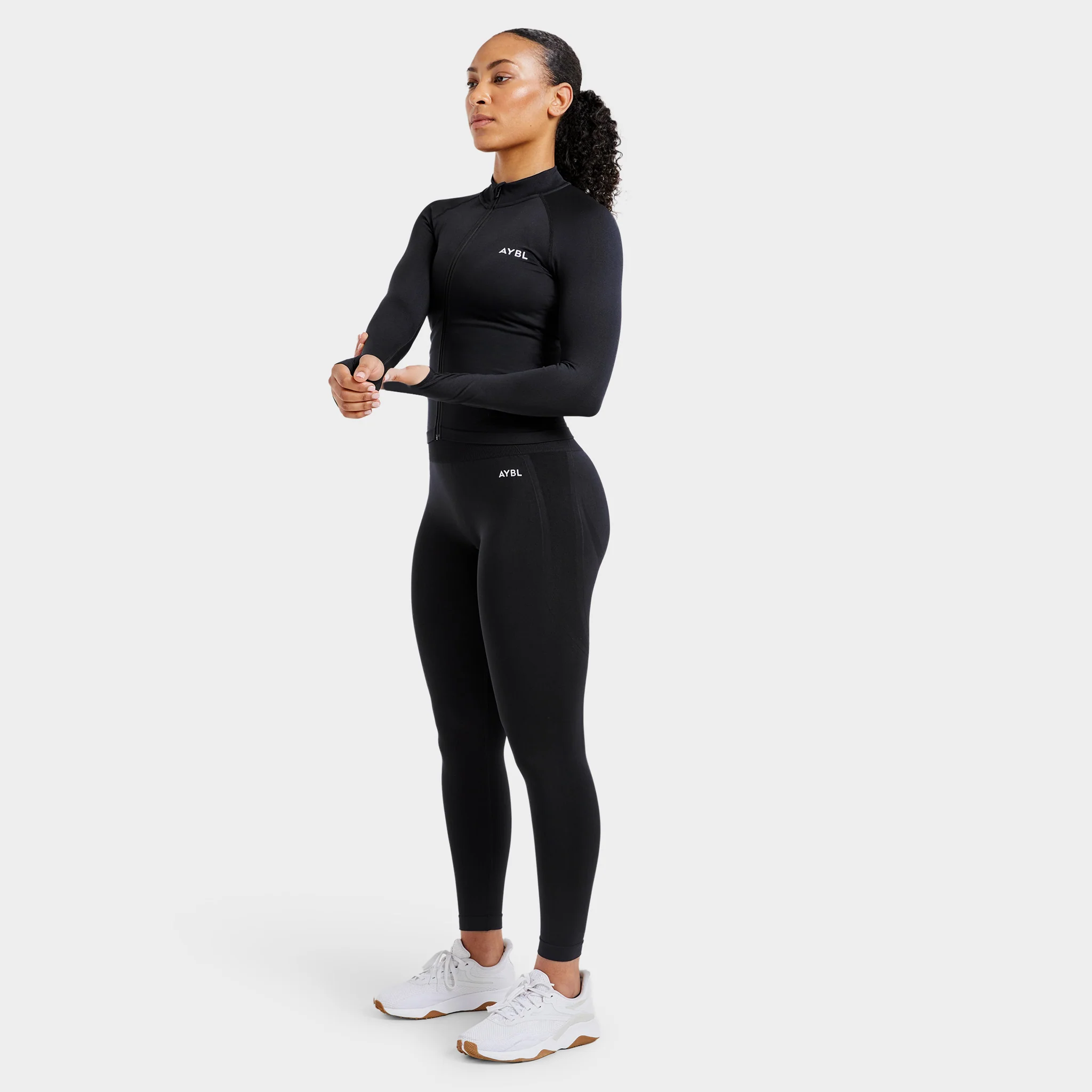 AYBL Women's Empower Seamless Full Zip Jacket / Black - Image 6