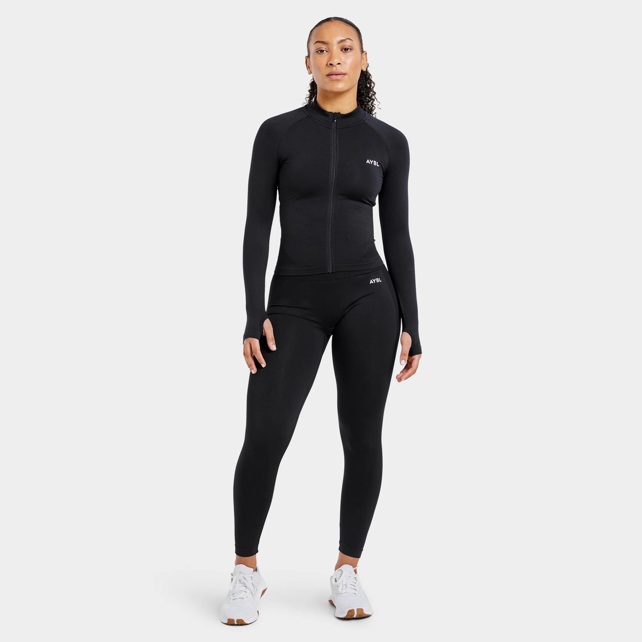 AYBL Women's Empower Seamless Full Zip Jacket / Black - Image 7
