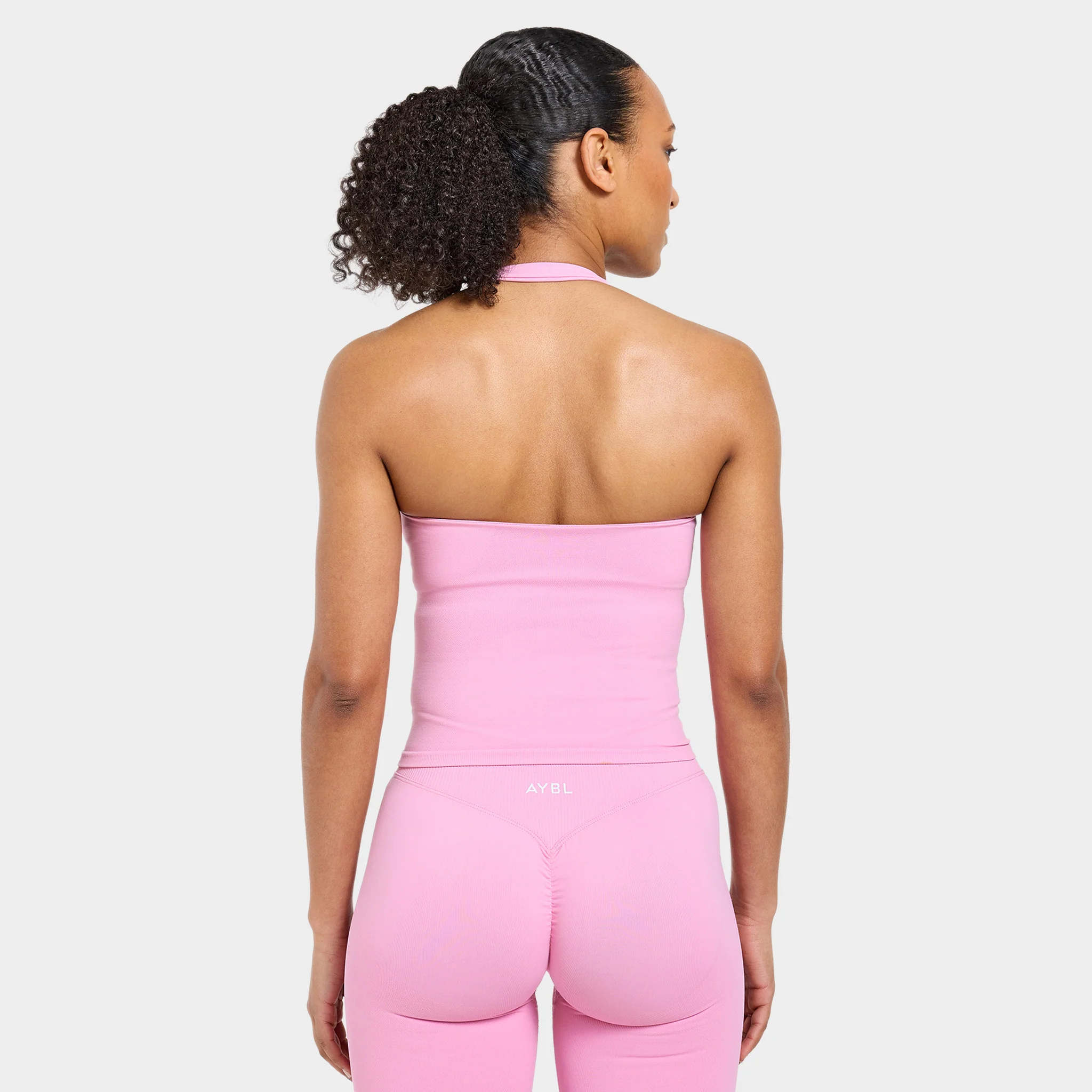AYBL Women's Enhance Seamless Halterneck Top / Sugar Pink - Image 2