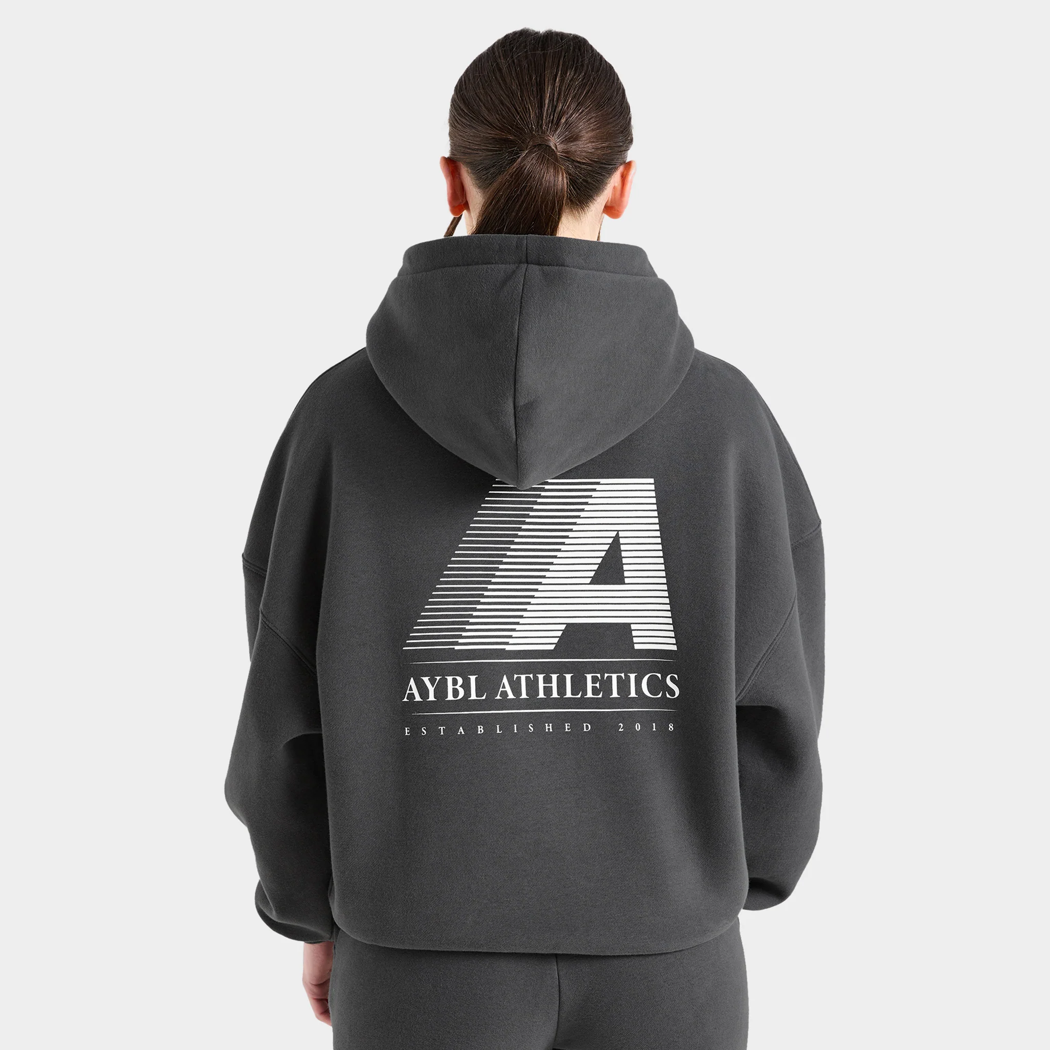 AYBL Women's Retro Athletics Oversized Hoodie / Charcoal - Image 2