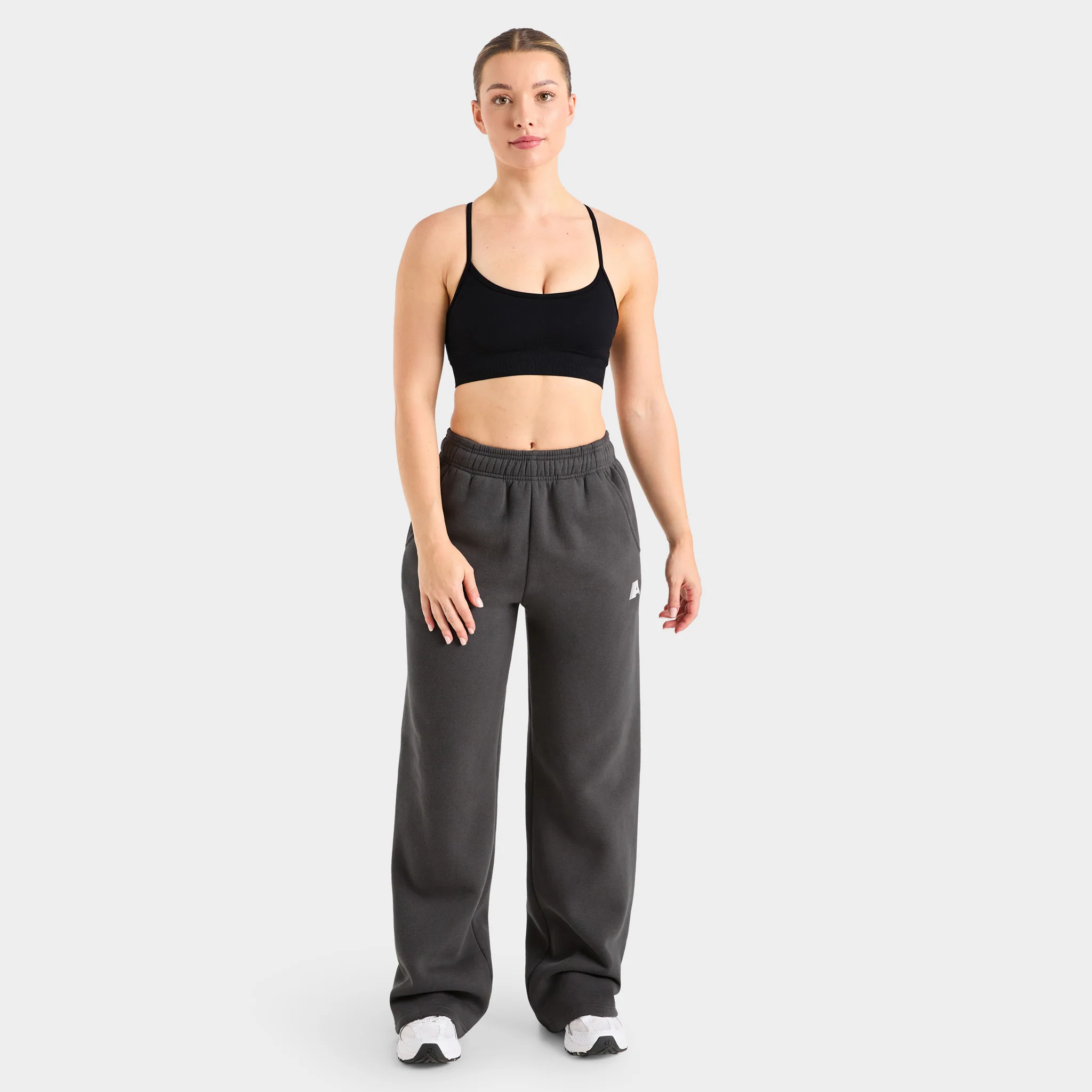 AYBL Women's Retro Athletics Oversized Straight Leg Joggers / Charcoal - Image 6