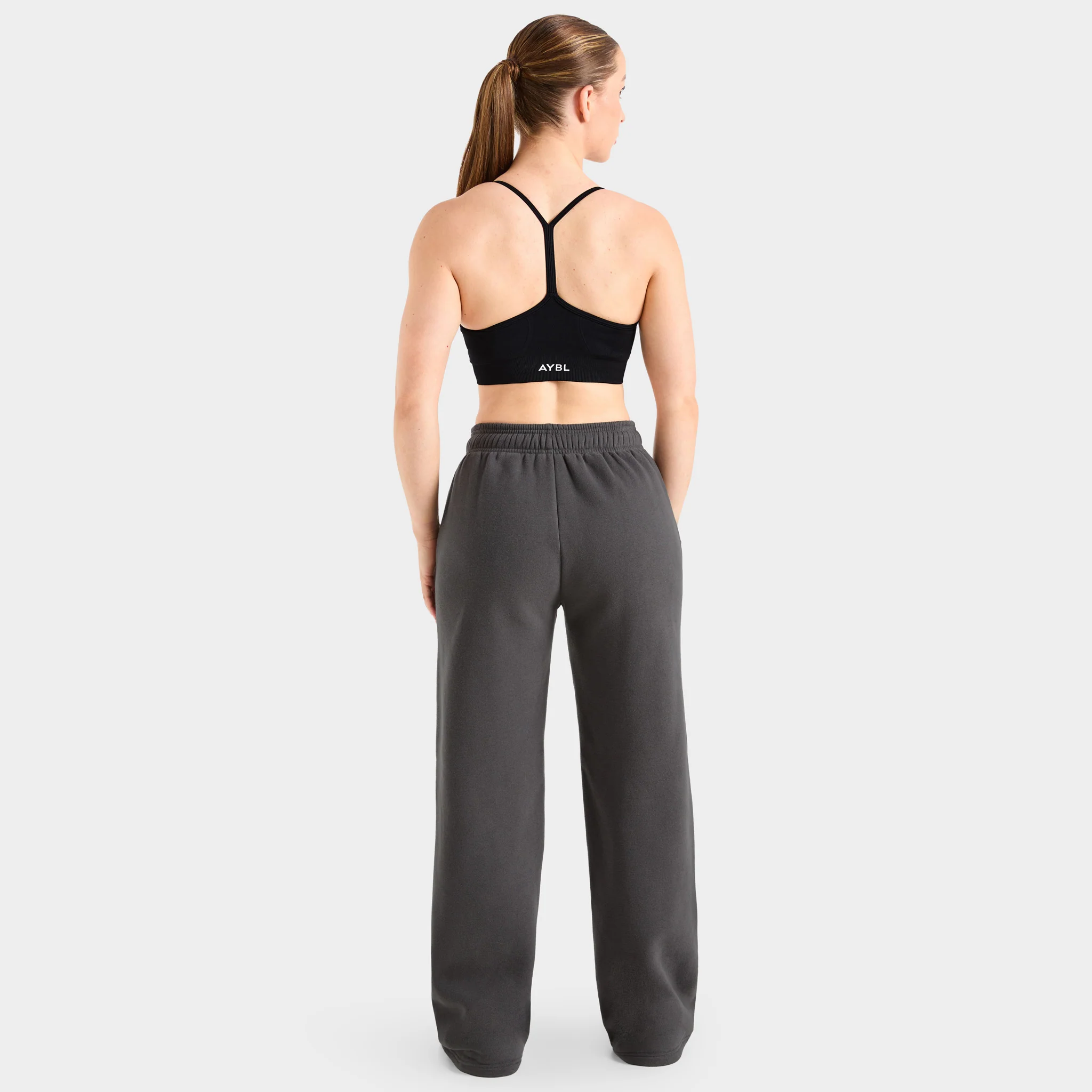 AYBL Women's Retro Athletics Oversized Straight Leg Joggers / Charcoal - Image 7