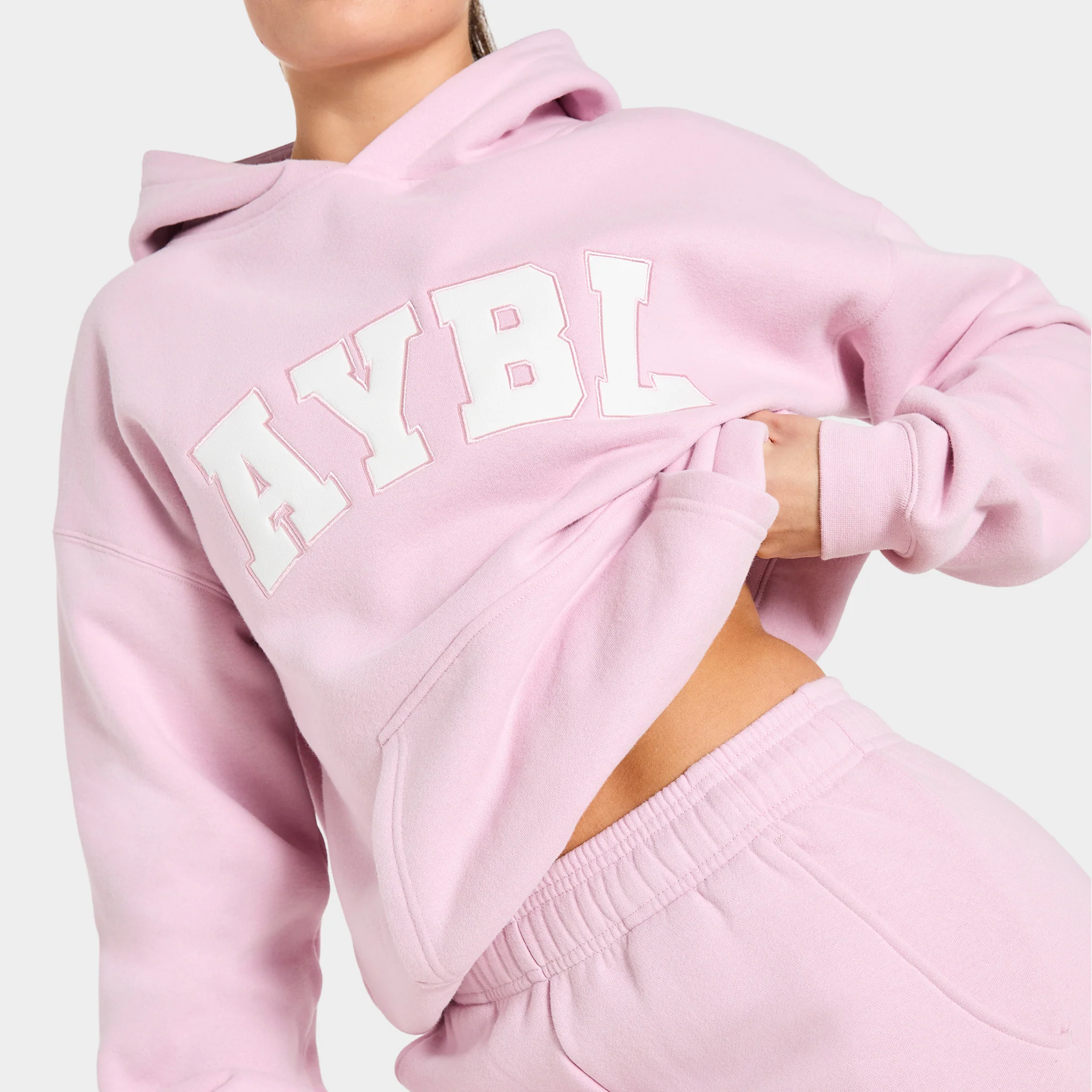 AYBL Women's Varsity 2.0 Oversized Hoodie / Ice Pink - Image 4