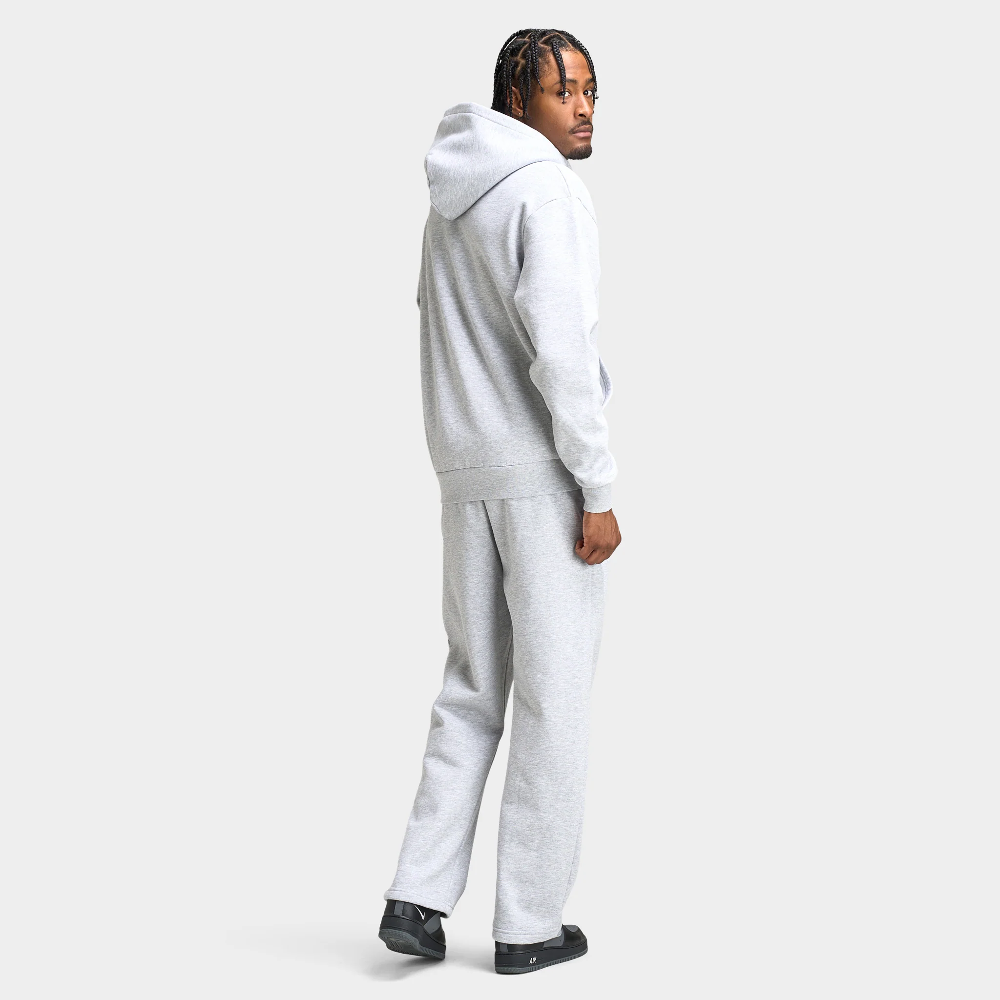 Hoodrich Captain - Oversized Zip Through Hoodie Heather Grey / Black - White - Image 6