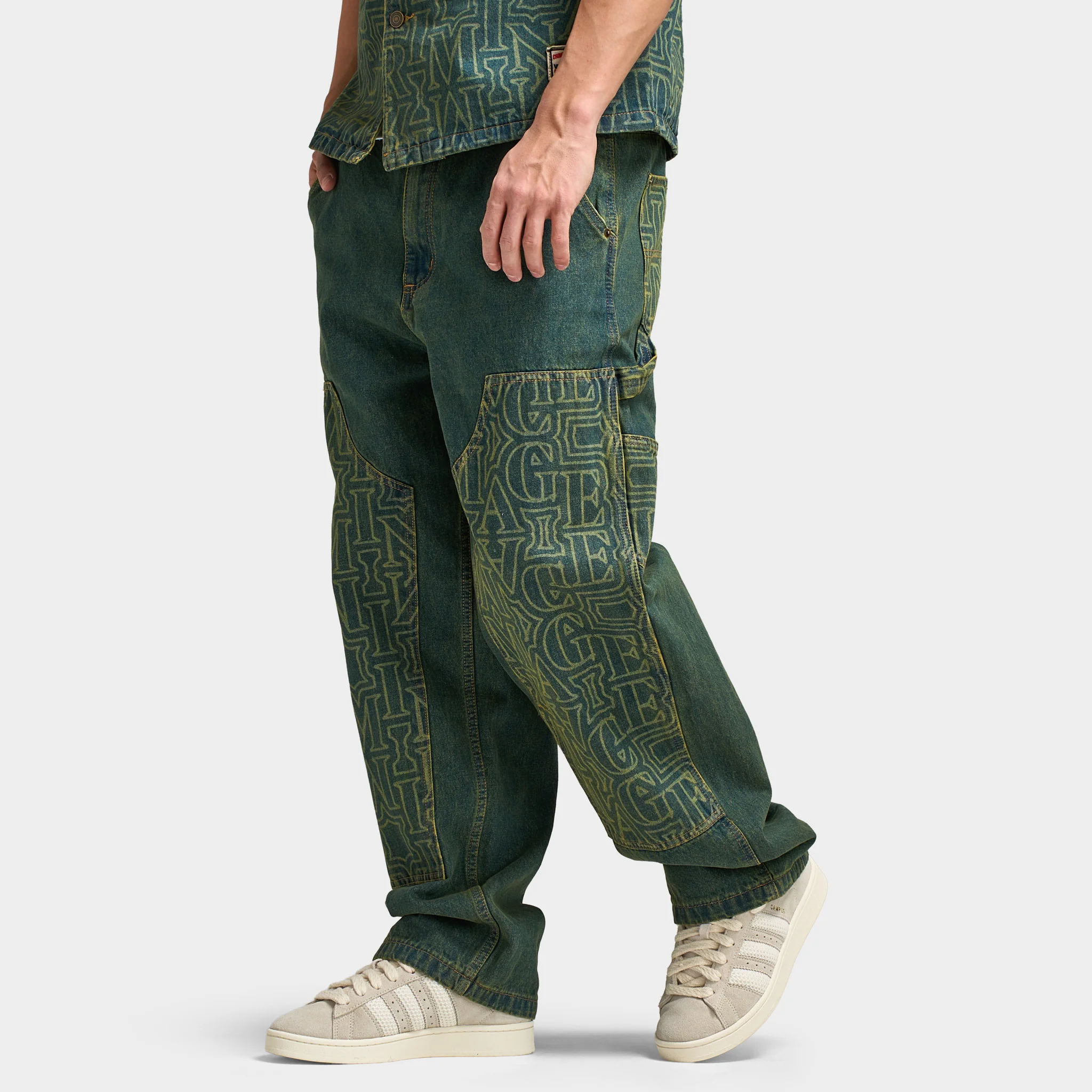 Criminal Damage BERKLEY MONOGRAM DENIM JEAN / Dirty Blue - Image 4