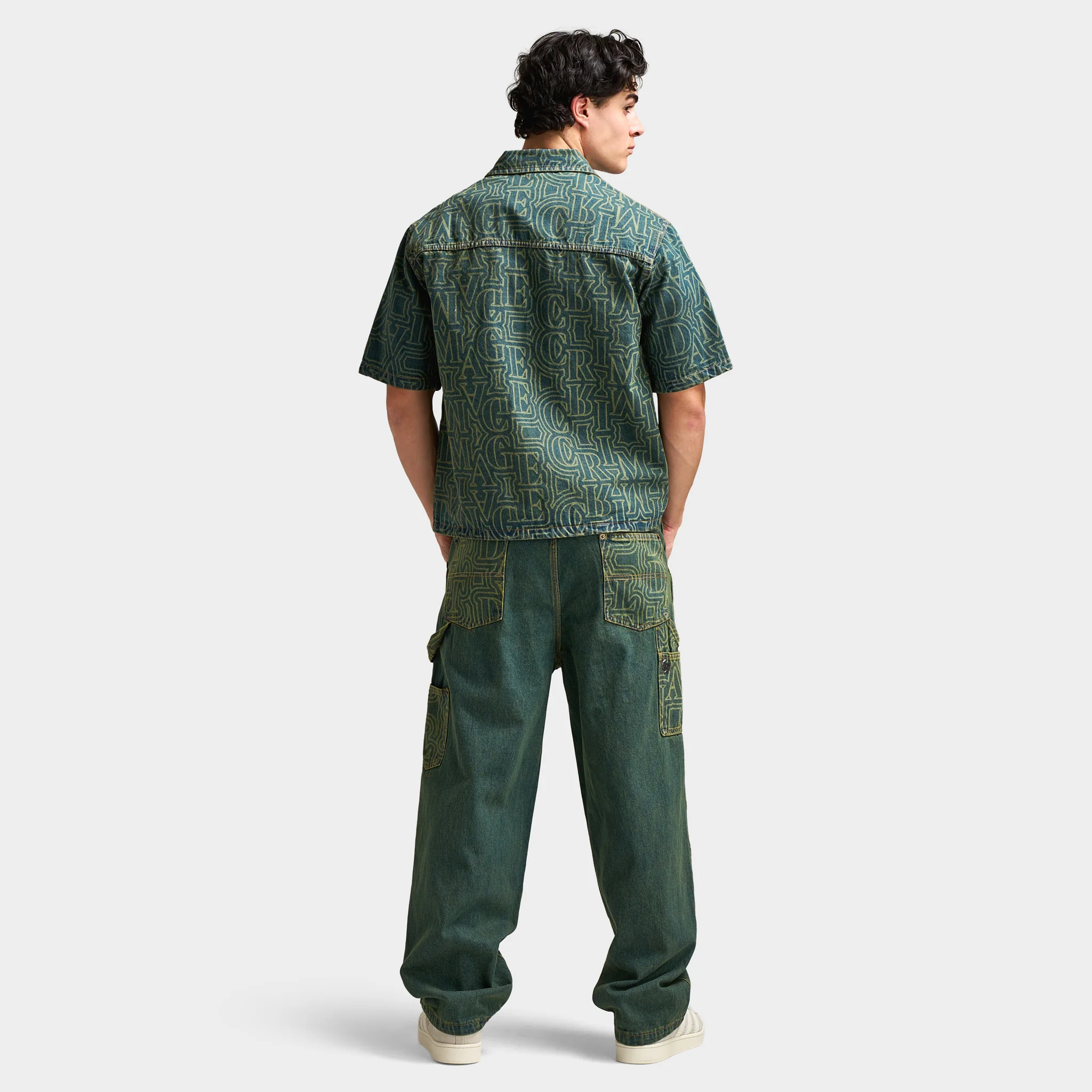 Criminal Damage BERKLEY MONOGRAM DENIM SHIRT / Dirty Blue - Image 5