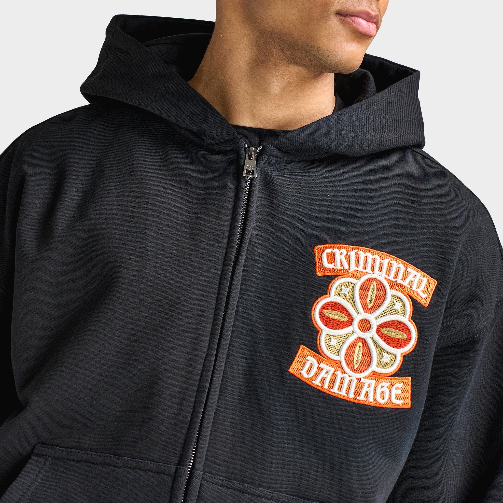 Criminal Damage Celtic Hoodie Black / Red - Image 6